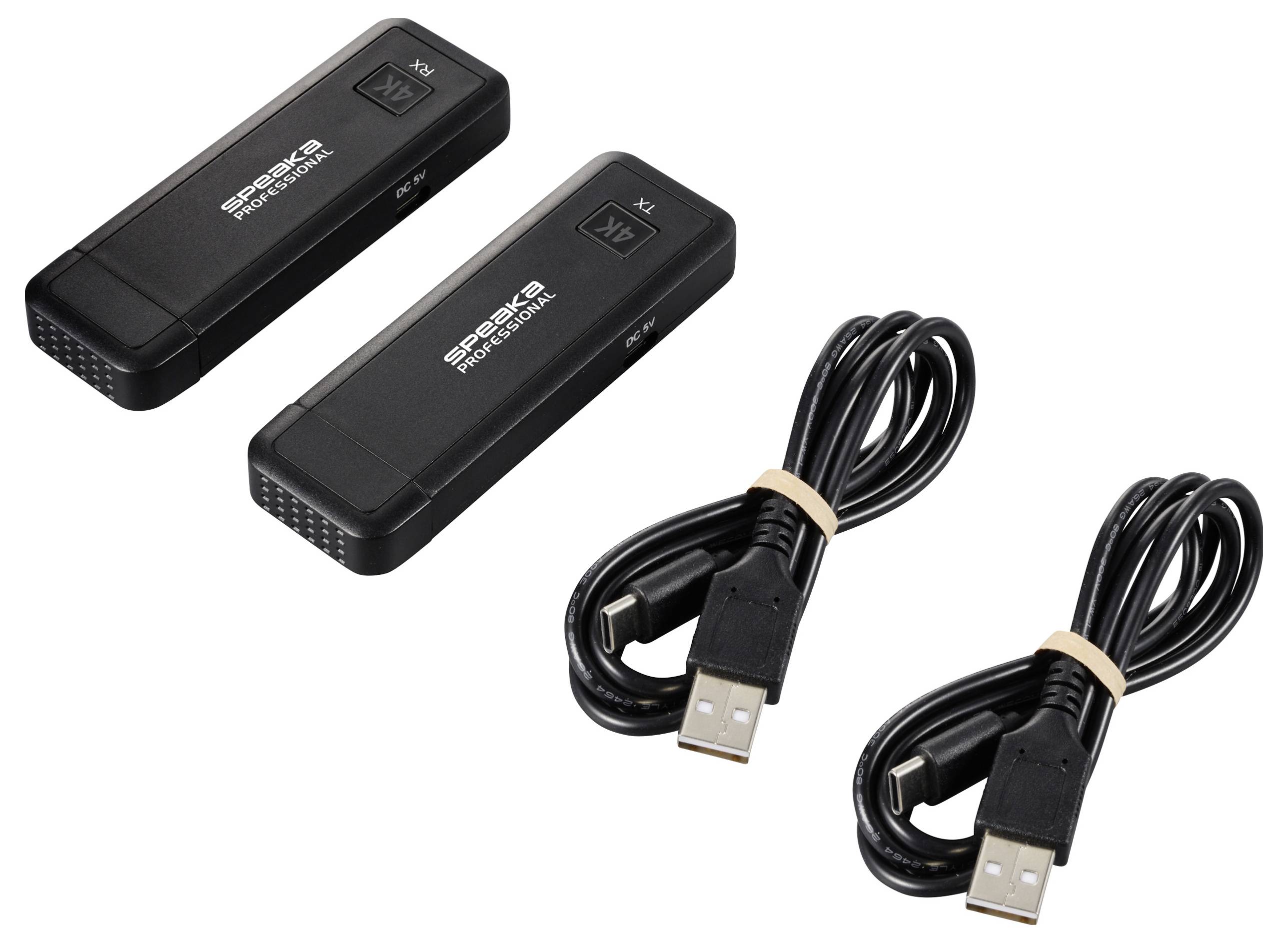 SpeaKa Professional SP-TR-450 HDMI-Funkübertragung (Set) 50m 2.4GHz, 5GHz 3840 x 2160 Pixel integrierte LED-Anzeige