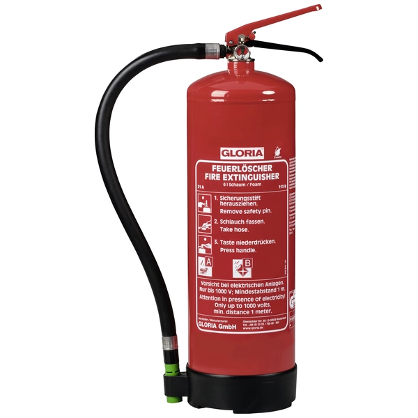 Gloria SD 6 E Schaumfeuerlöscher mit Manometer, fluorfrei 6l Brandklasse: A, B Inhalt 1St. Gloria SD 6 E Schaumfeuerlöscher mit Manometer, fluorfrei 6l Brandklasse: A, B Inhalt 1St.