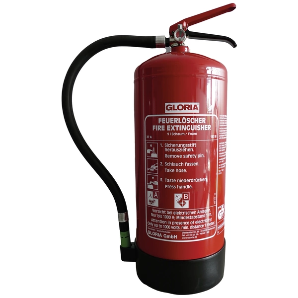 Gloria SD 9 E Schaumfeuerlöscher mit Manometer, fluorfrei 9l Brandklasse: A, B Inhalt 1St. Gloria SD 9 E Schaumfeuerlöscher mit Manometer, fluorfrei 9l Brandklasse: A, B Inhalt 1St.