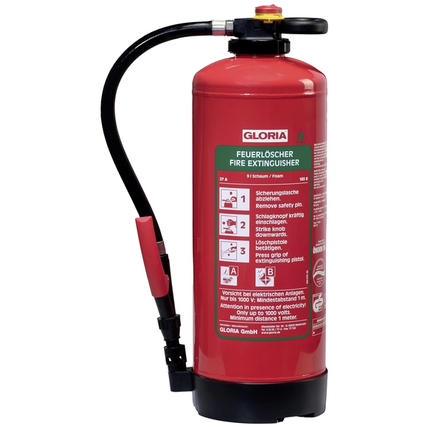 Gloria SB 9 PRO Schaumfeuerlöscher fluorfrei 9l Brandklasse: A, B Inhalt 1St. Gloria SB 9 PRO Schaumfeuerlöscher fluorfrei 9l Brandklasse: A, B Inhalt 1St.