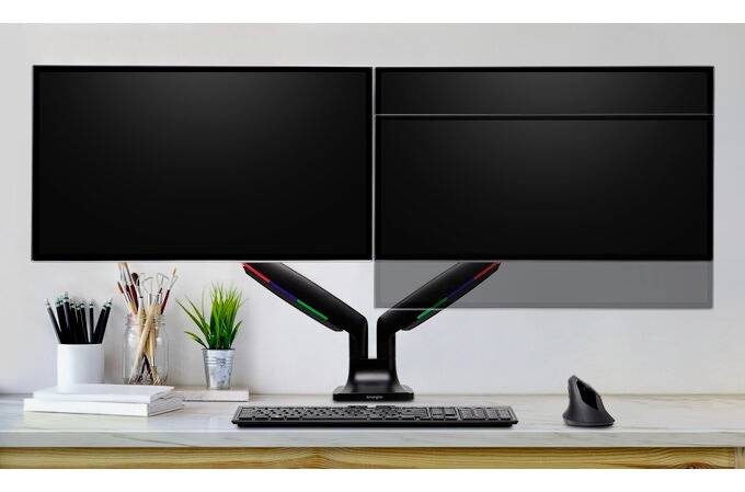 Kensington Monitor-Tischhalterung K59601WW 2 Display(s) 86,4cm (34") Schwarz Drehbar, Neigbar, Schwenkbar