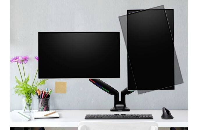 Kensington K59601WW Monitor-Tischhalterung 2 Display(s) 86,4cm (34") Schwarz Drehbar, Neigbar, Schwenkbar