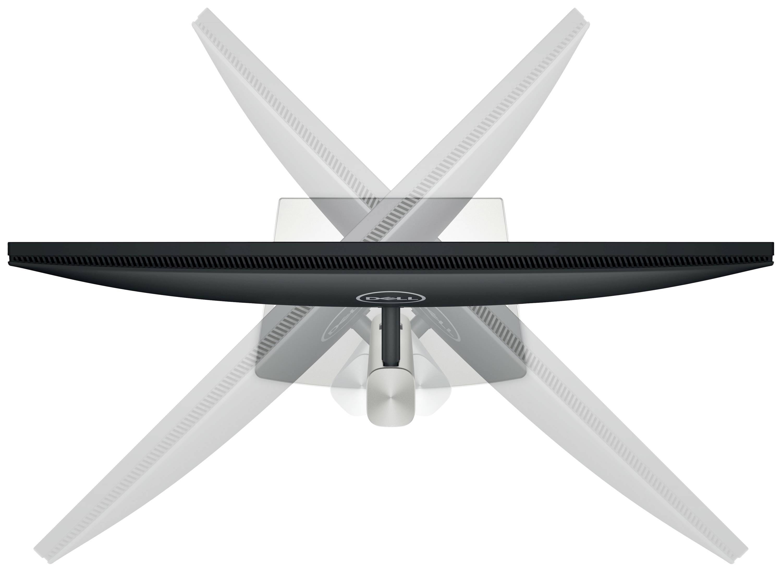 Bild zeigt einen Monitor, der in verschiedene Winkel gekippt werden kann, um Flexibilität und bessere Sichtbarkeit zu bieten.