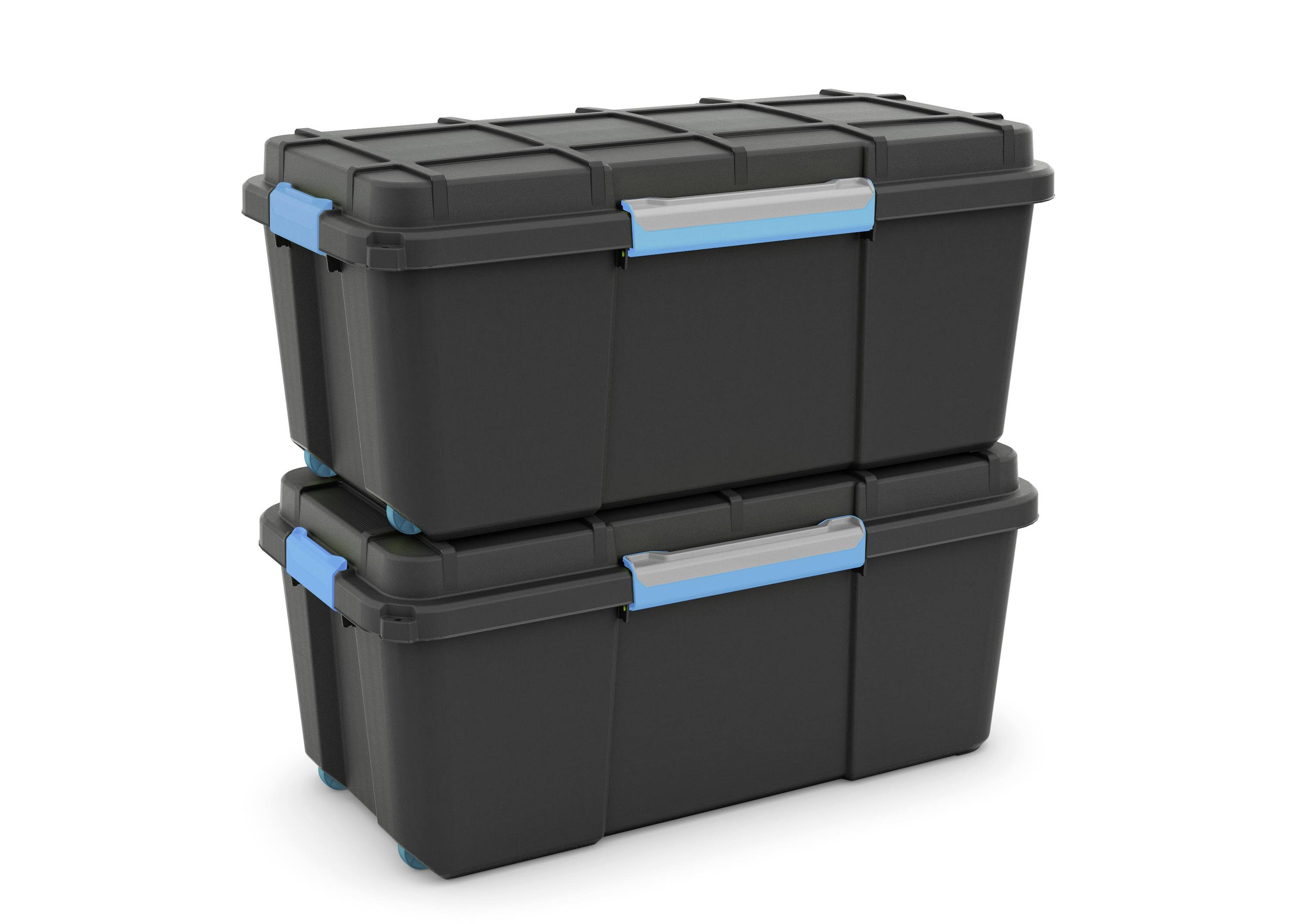KIS 241507 Aufbewahrungsbox Scubba stapelbar (B x H x T) 780 x 350 x 395mm Grau-Blau, Schwarz 1St.