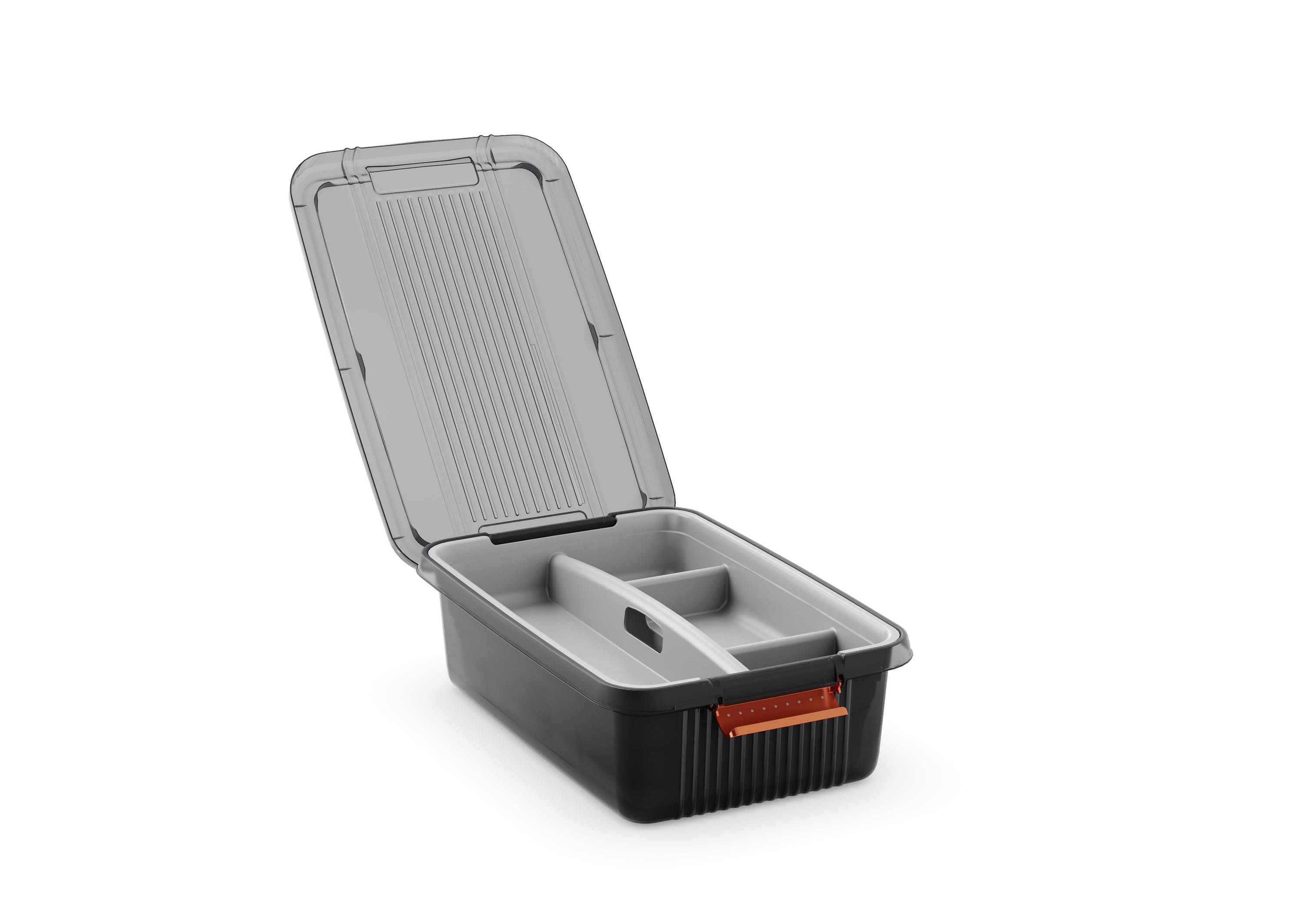 KIS 237047 Aufbewahrungsbox K Latch stapelbar (B x H x T) 590 x 280 x 390mm Rauchgrau, Transluzent 1St.