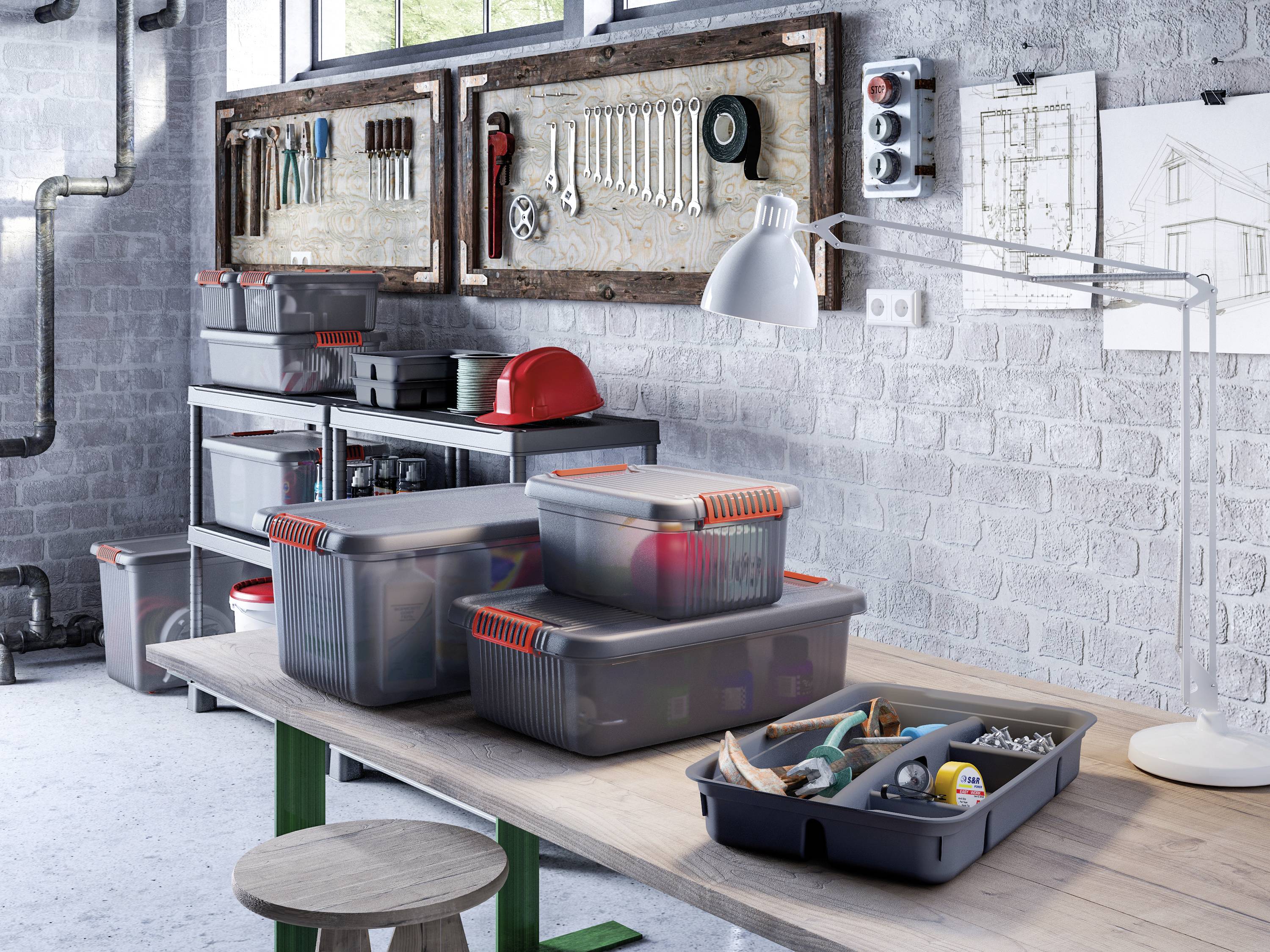 KIS 237490 Aufbewahrungsbox K Latch stapelbar (B x H x T) 390 x 180 x 290mm Rauchgrau, Transluzent 1St.