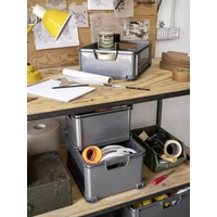 Curver 174214 Aufbewahrungsbox Unibox Classic M stapelbar (B x H x T) 430 x 160 x 350mm Silber 1St. Curver 174214 Aufbewahrungsbox Unibox Classic M stapelbar (B x H x T) 430 x 160 x 350mm Silber 1St.