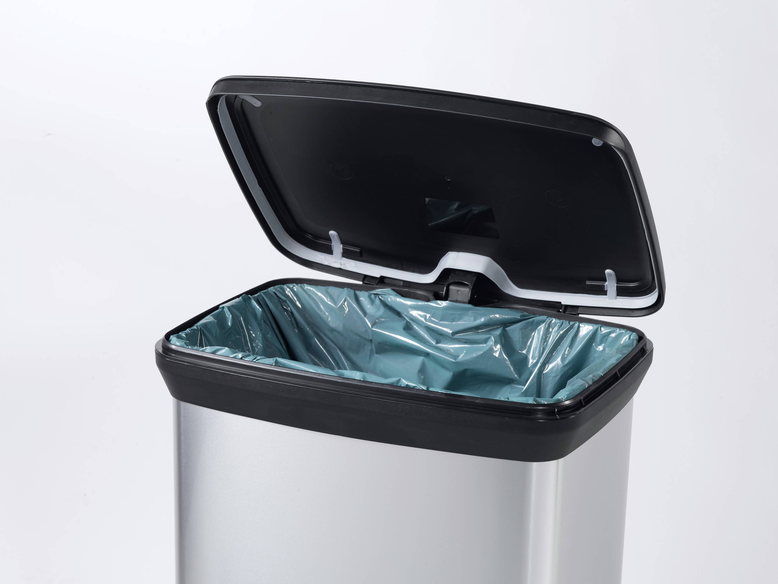 Curver Deco bin metalics 240643 Mülleimer 50l (B x H x T) 390 x 720 x 290mm Silber, Schwarz 1St.