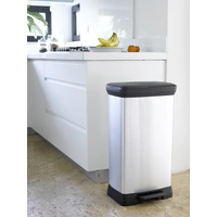 Curver Deco bin metalics 240643 Mülleimer 50l (B x H x T) 390 x 720 x 290mm Silber, Schwarz 1St. Curver Deco bin metalics 240643 Mülleimer 50l (B x H x T) 390 x 720 x 290mm Silber, Schwarz 1St.
