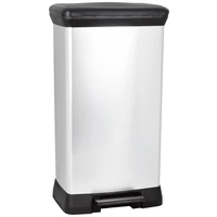Curver Deco bin metalics 240643 Mülleimer 50l (B x H x T) 390 x 720 x 290mm Silber, Schwarz 1St. Curver Deco bin metalics 240643 Mülleimer 50l (B x H x T) 390 x 720 x 290mm Silber, Schwarz 1St.