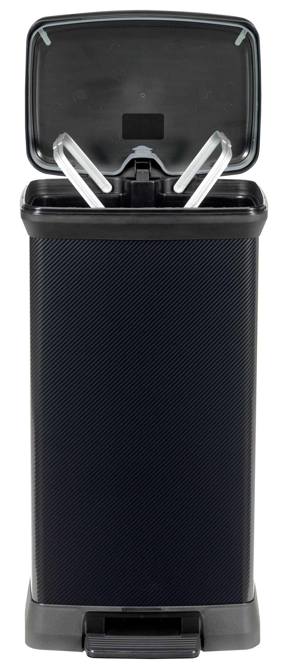 Curver Deco bin metalics 246364 Mülleimer 50l (B x H x T) 390 x 720 x 290mm Schwarz 1St.