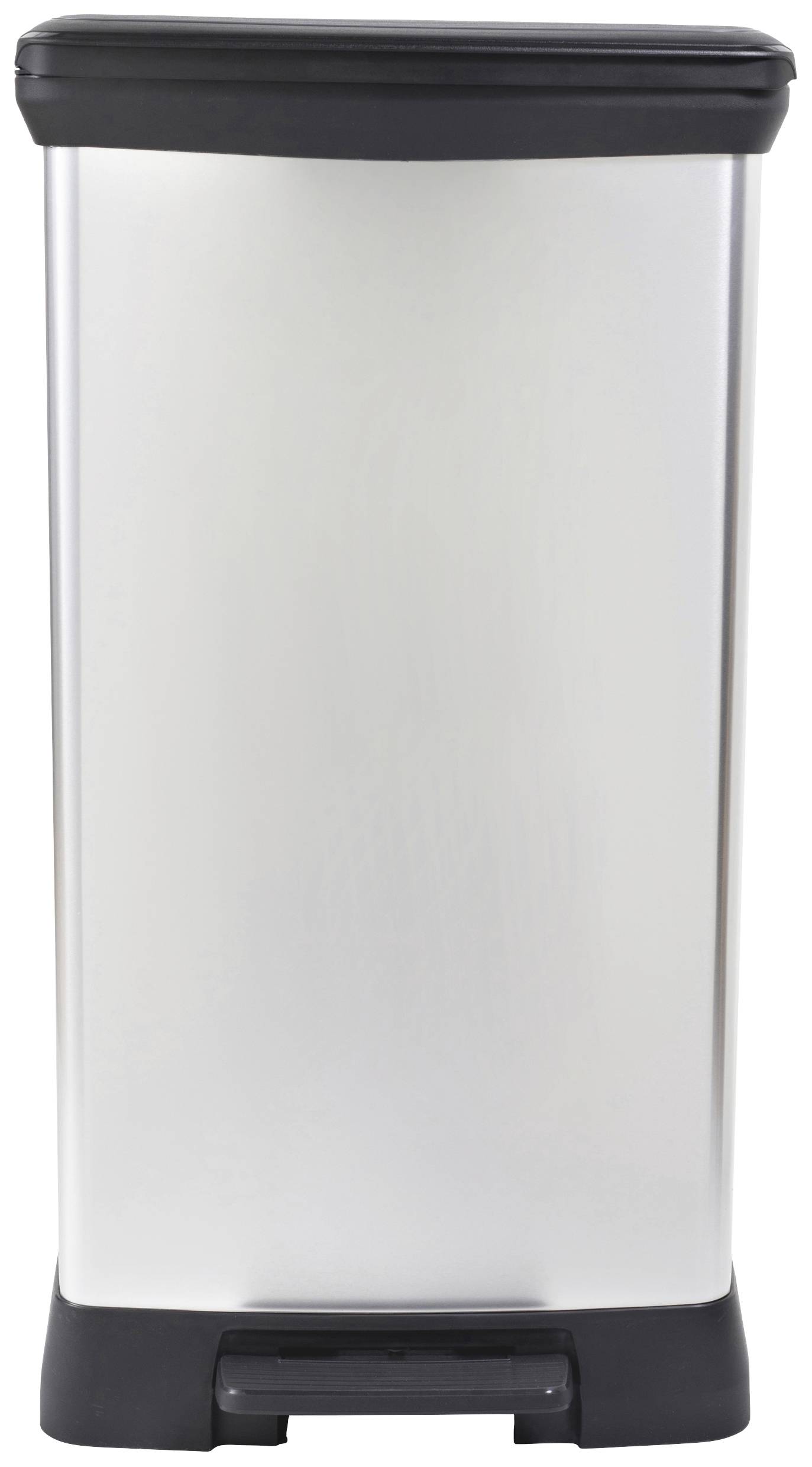 Curver Deco bin metalics 254620 Mülleimer 46 l (B x H x T) 407 x 749 x 307 mm Silber, Schwarz 1 St.
