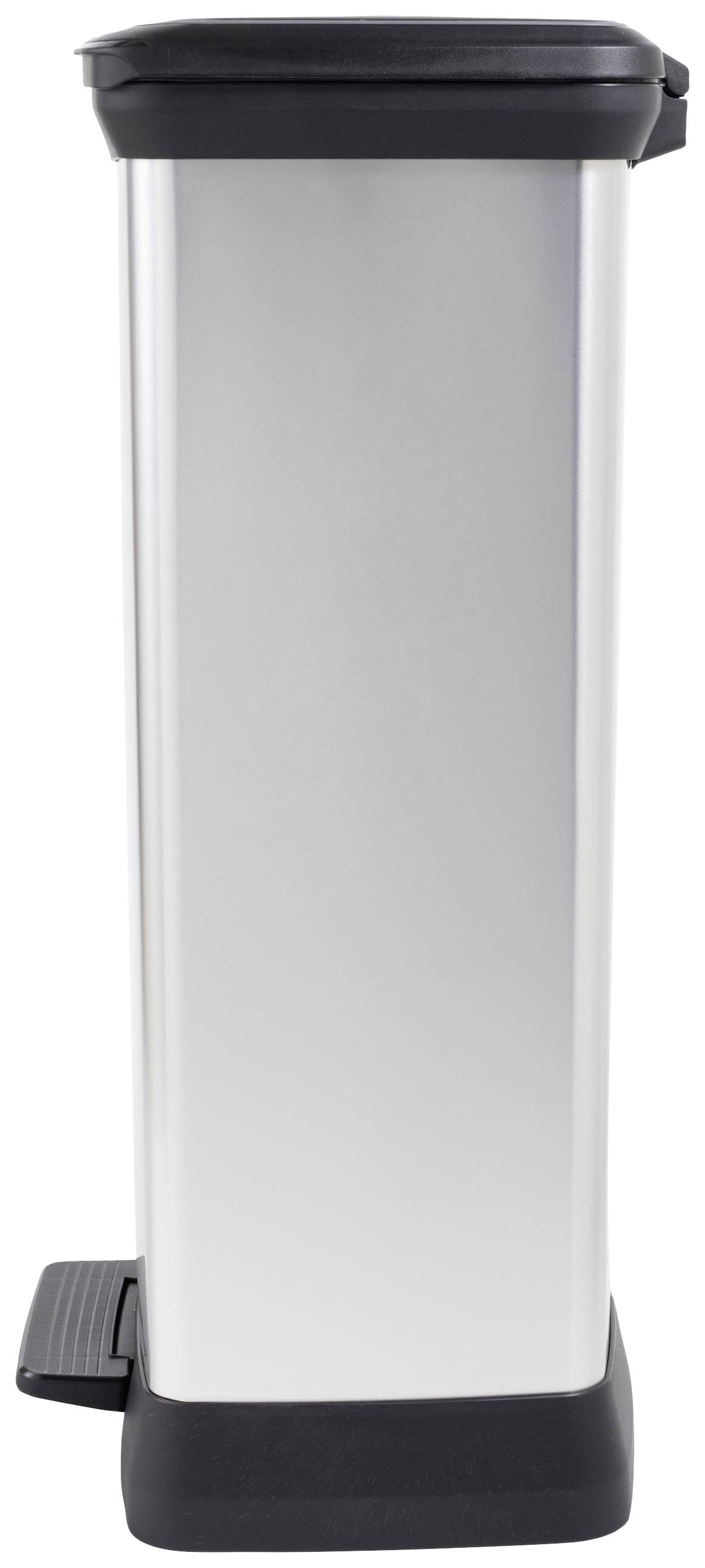 Curver Deco bin metalics 254620 Mülleimer 46 l (B x H x T) 407 x 749 x 307 mm Silber, Schwarz 1 St.