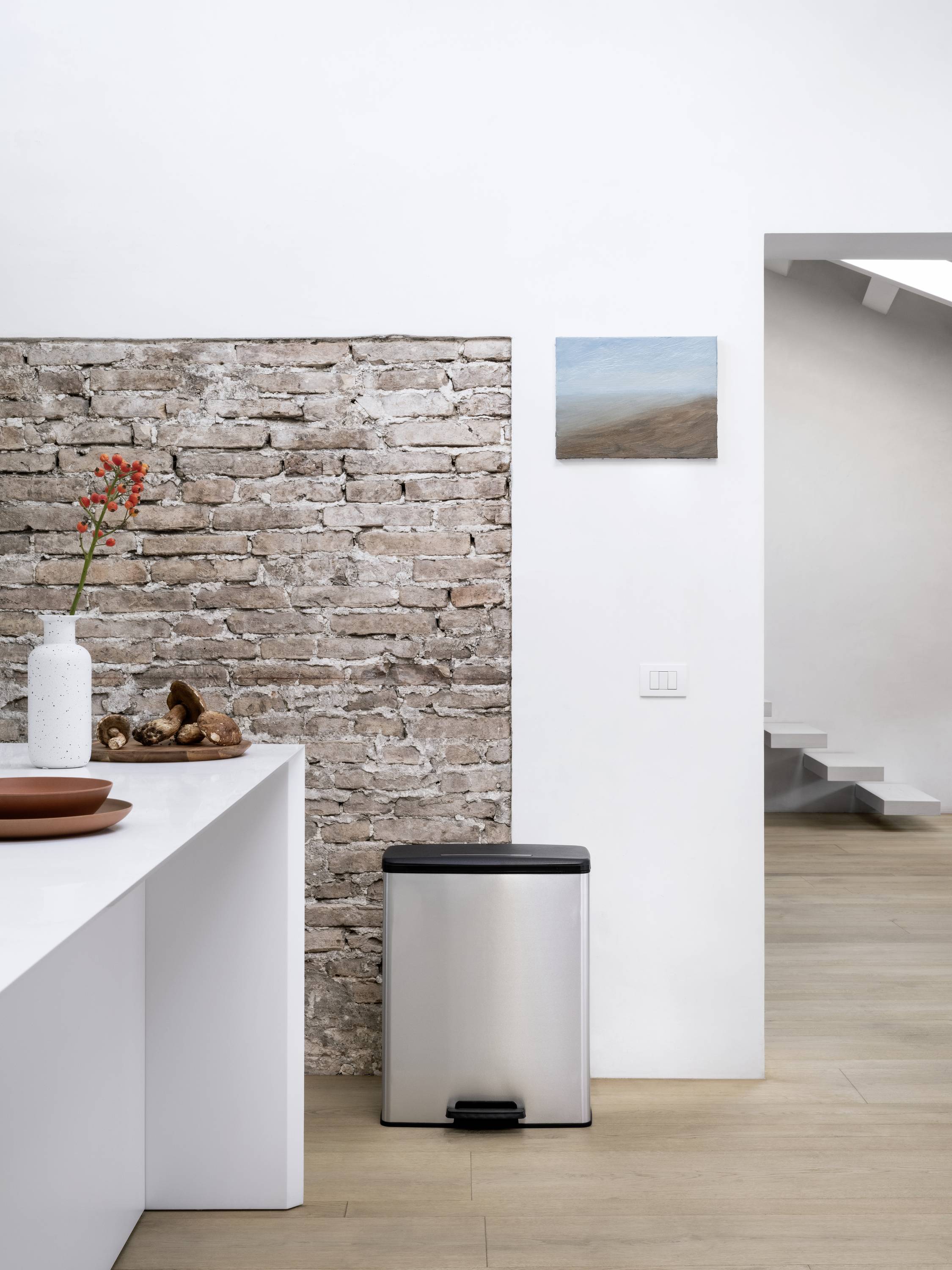 Curver Deco bin slim 254610 Mülleimer 65l (B x H x T) 480 x 615 x 280mm Silber, Schwarz 1St.