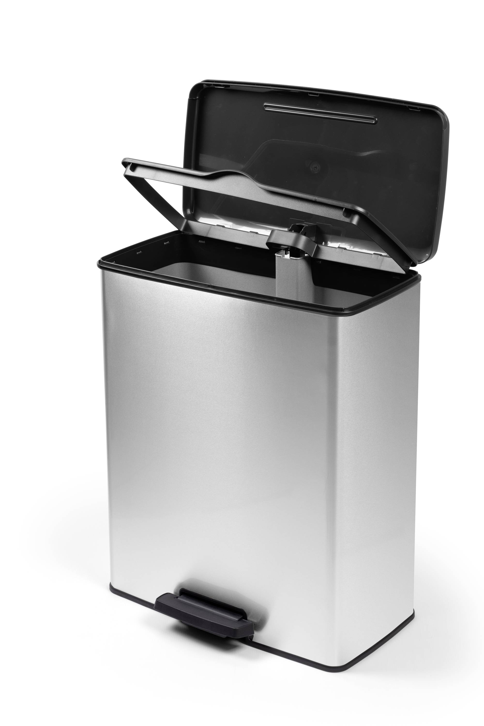 Curver Deco bin slim 254610 Mülleimer 65l (B x H x T) 480 x 615 x 280mm Silber, Schwarz 1St.