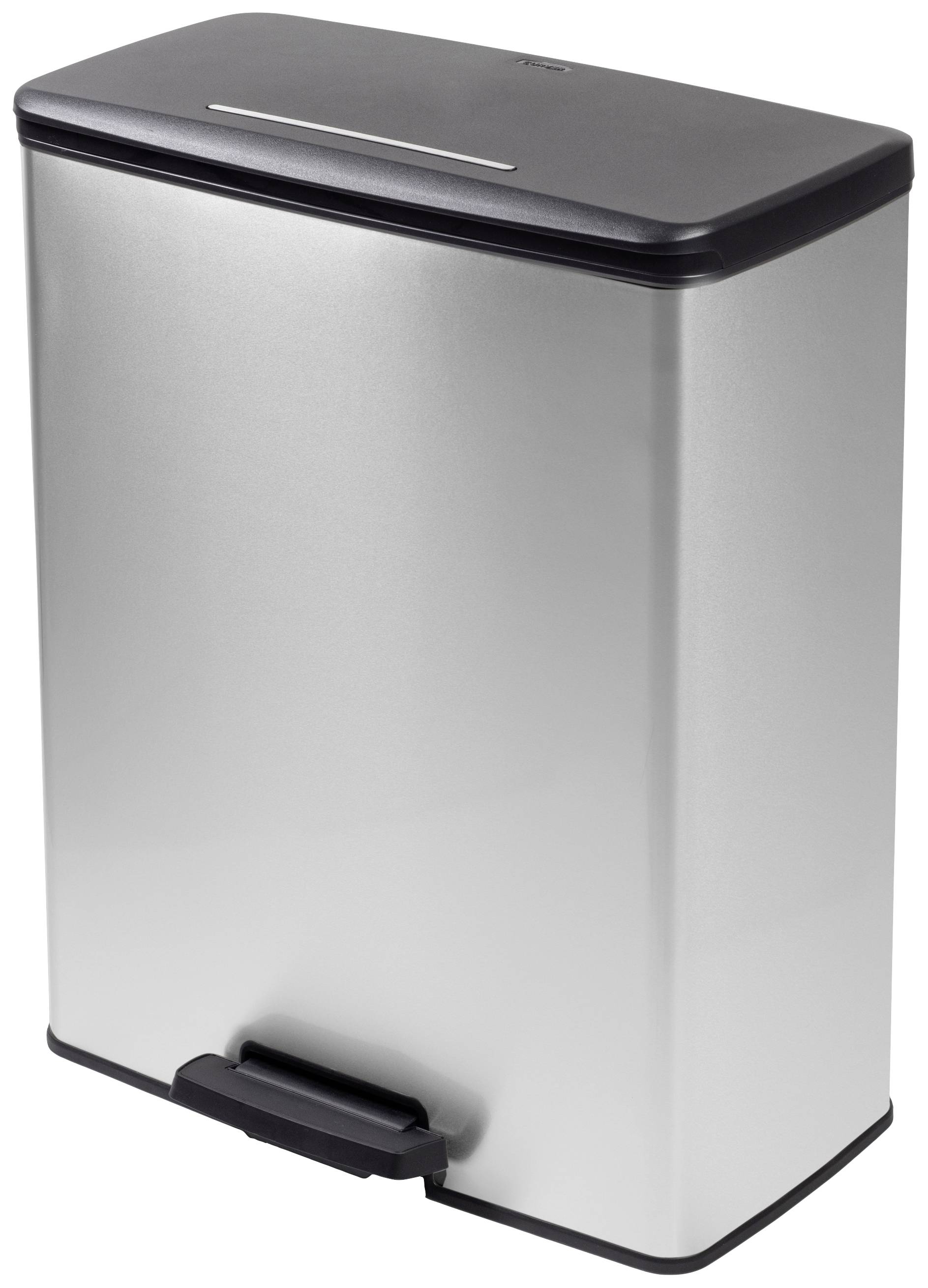 Curver Deco bin slim 254610 Mülleimer 65 l (B x H x T) 480 x 615 x 280 mm Silber, Schwarz 1 St.