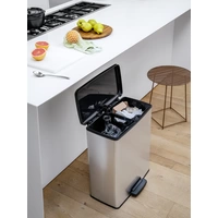 Curver Deco bin slim 254619 Mülleimer 52l (B x H x T) 486 x 615 x 284mm Silber, Schwarz 1St. Curver Deco bin slim 254619 Mülleimer 52l (B x H x T) 486 x 615 x 284mm Silber, Schwarz 1St.