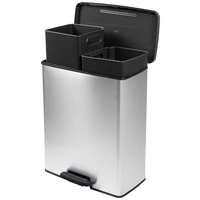 Curver Deco bin slim 254619 Mülleimer 52l (B x H x T) 486 x 615 x 284mm Silber, Schwarz 1St. Curver Deco bin slim 254619 Mülleimer 52l (B x H x T) 486 x 615 x 284mm Silber, Schwarz 1St.