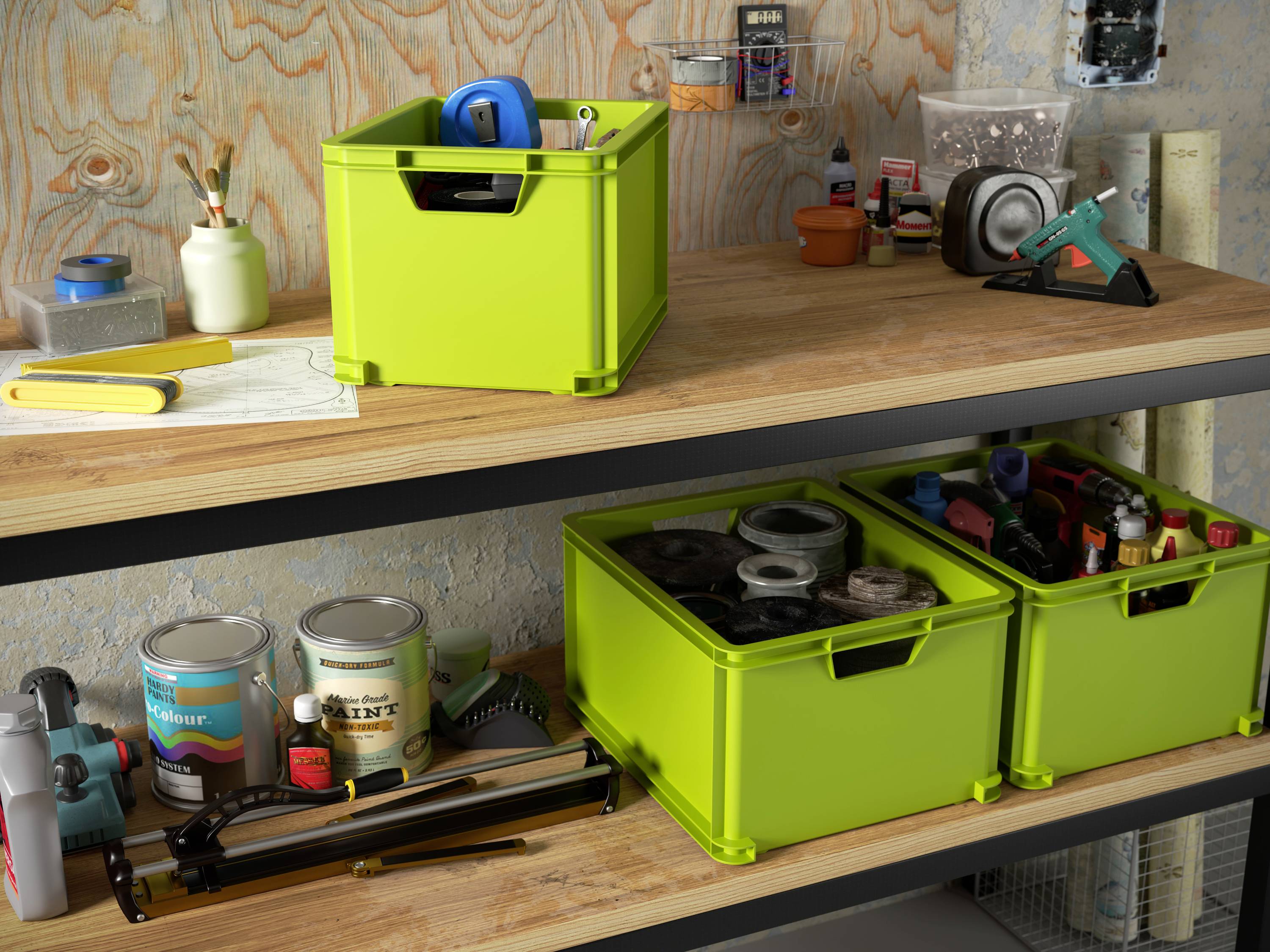 Curver 259599 Aufbewahrungsbox Unibox Classic 75 Jahre-Edition Türkisblau 1St.