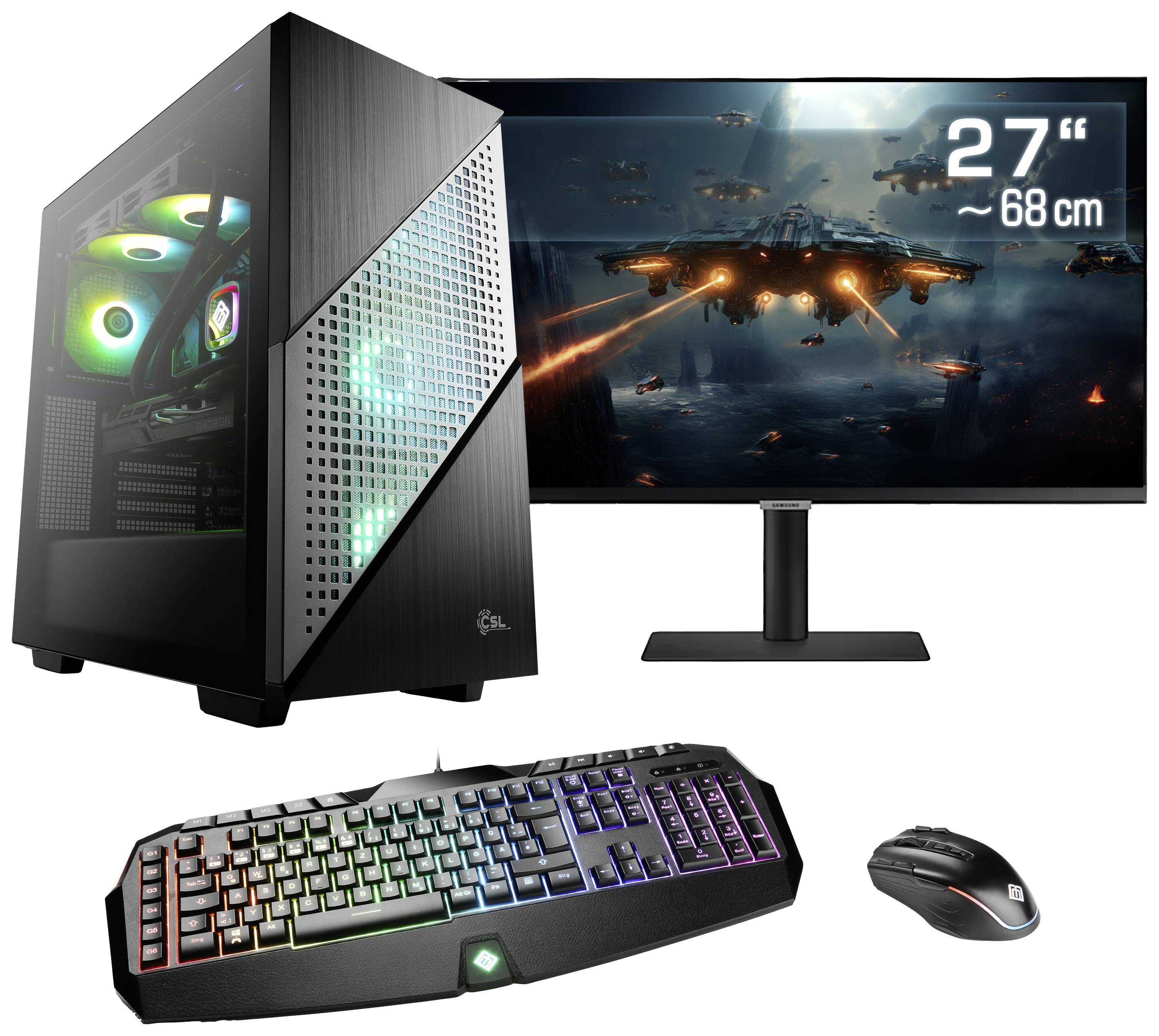 CSL Computer Gaming PC M10300 68.6cm (27 Zoll) WQHD AMD Ryzen 7 7800X3D 16GB RAM 1000GB SSD AMD Radeon™ RX 7900 XT 20GB GDDR6 891