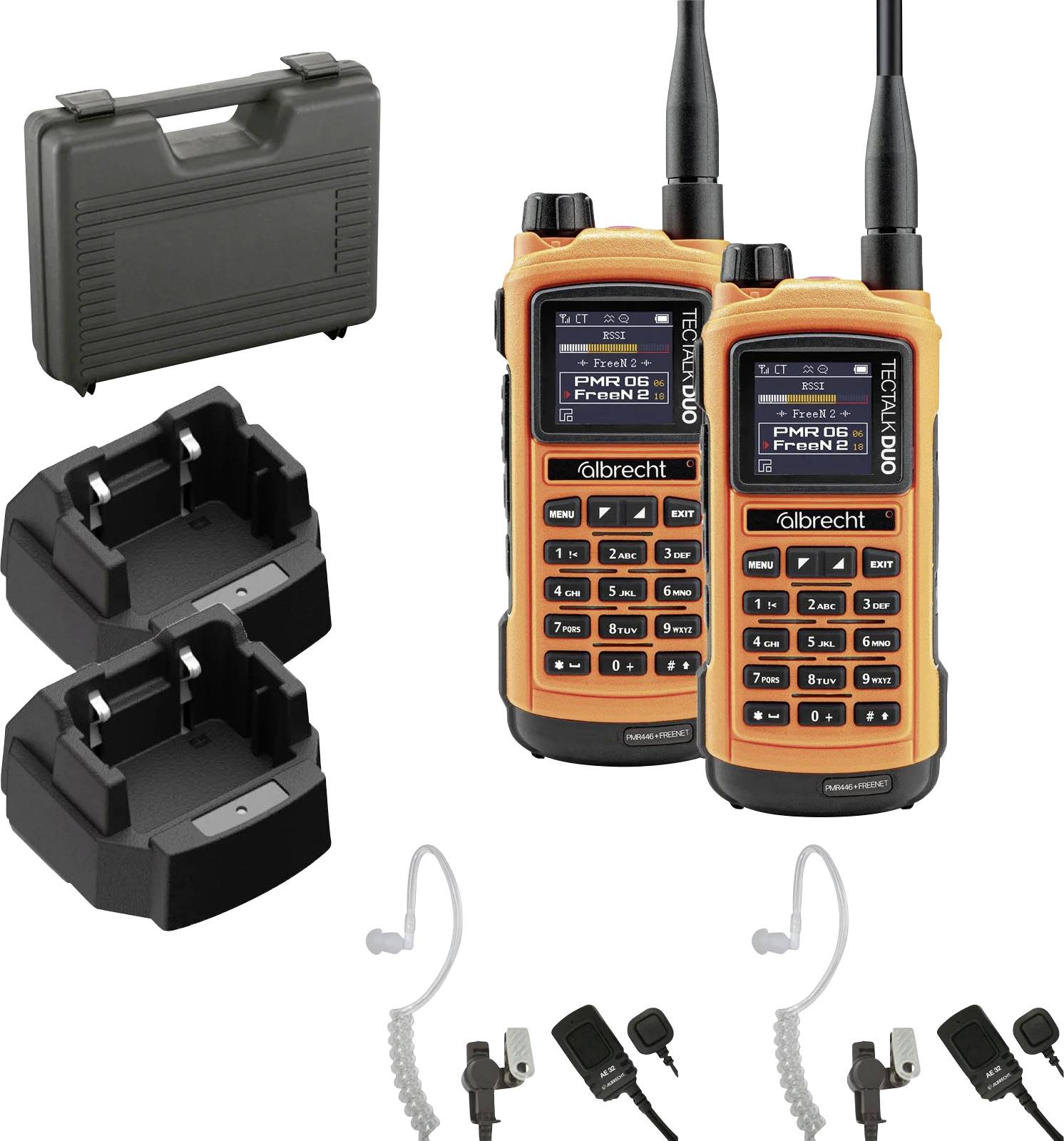 Albrecht Tectalk Duo PMR446 + Freenet 29149.S1 Freenet-Funkgerät 2er Set