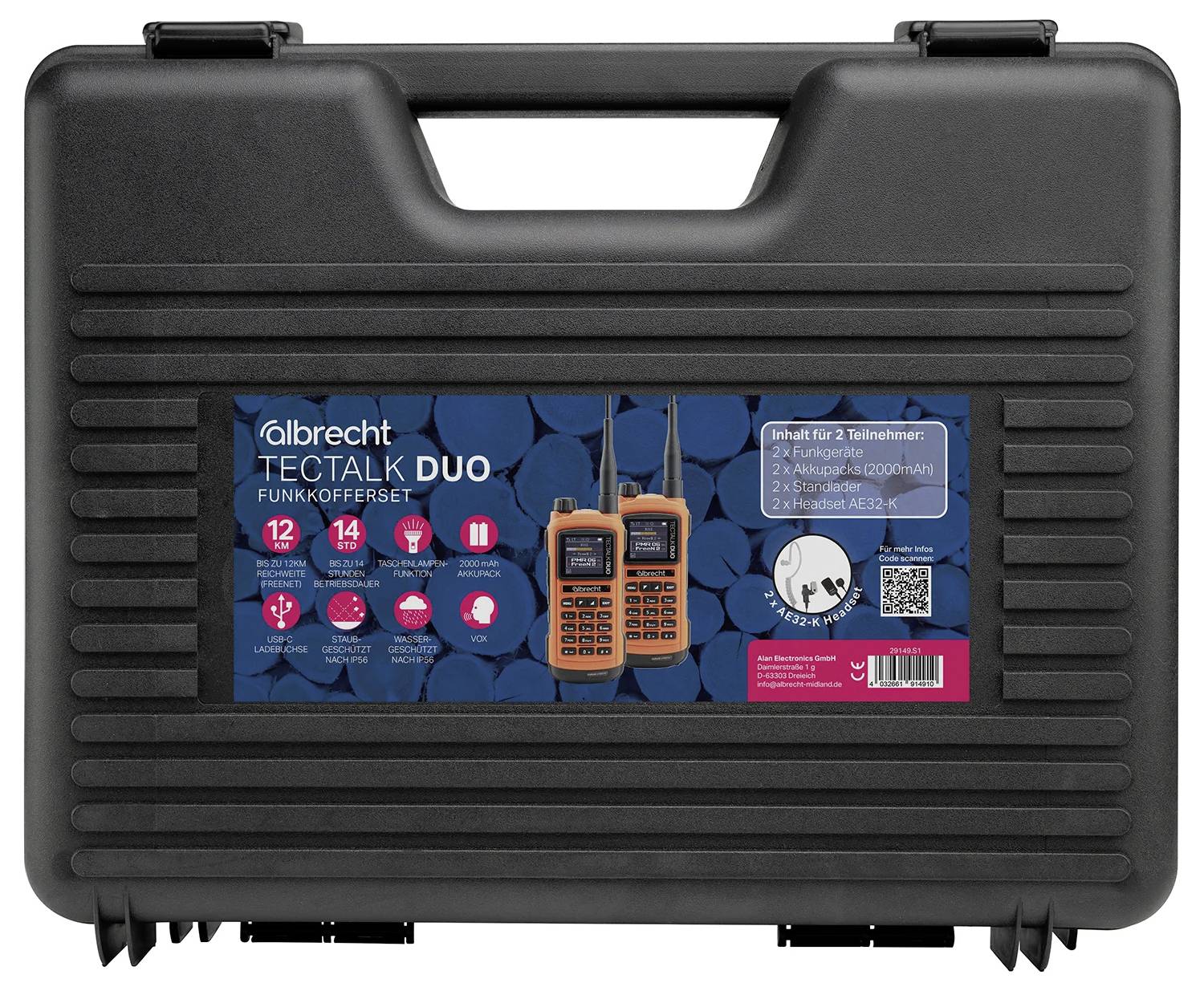 Albrecht Tectalk Duo PMR446 + Freenet 29149.S1 Freenet-Funkgerät 2er Set