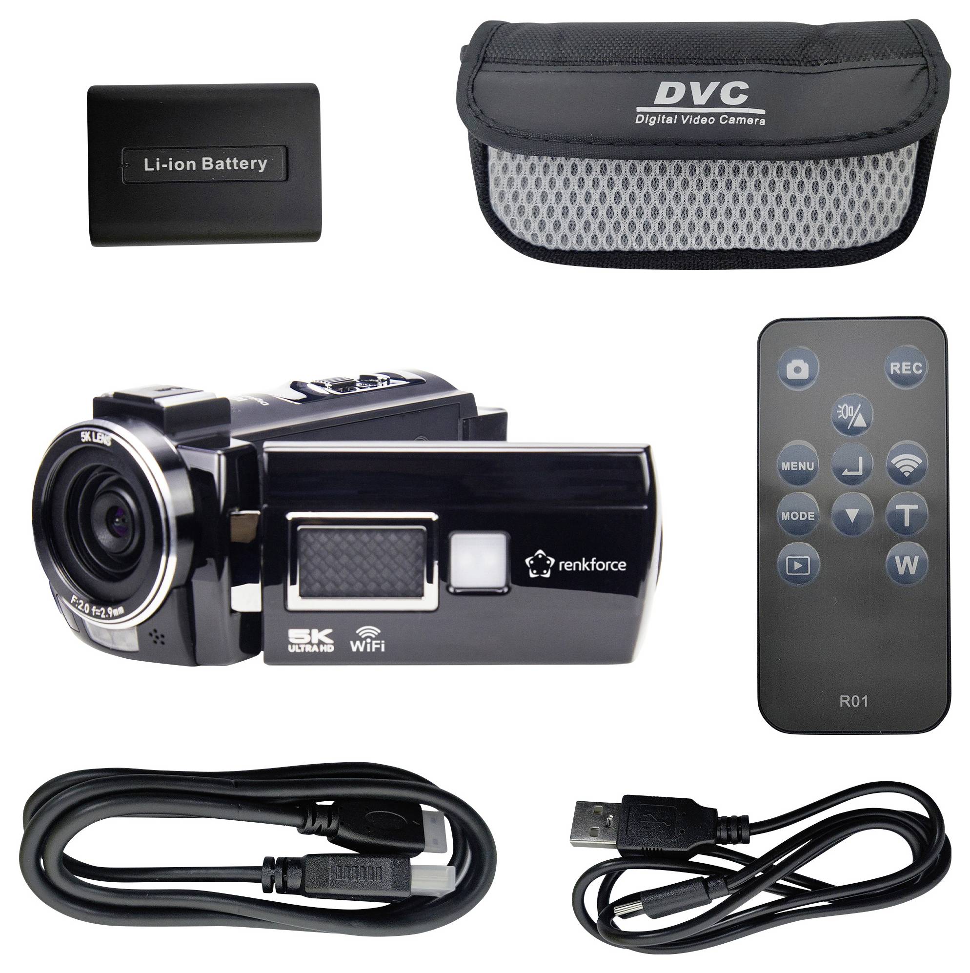 Renkforce RF-DV-200 Camcorder 5K 7.6cm 3 Zoll 8 Megapixel Schwarz