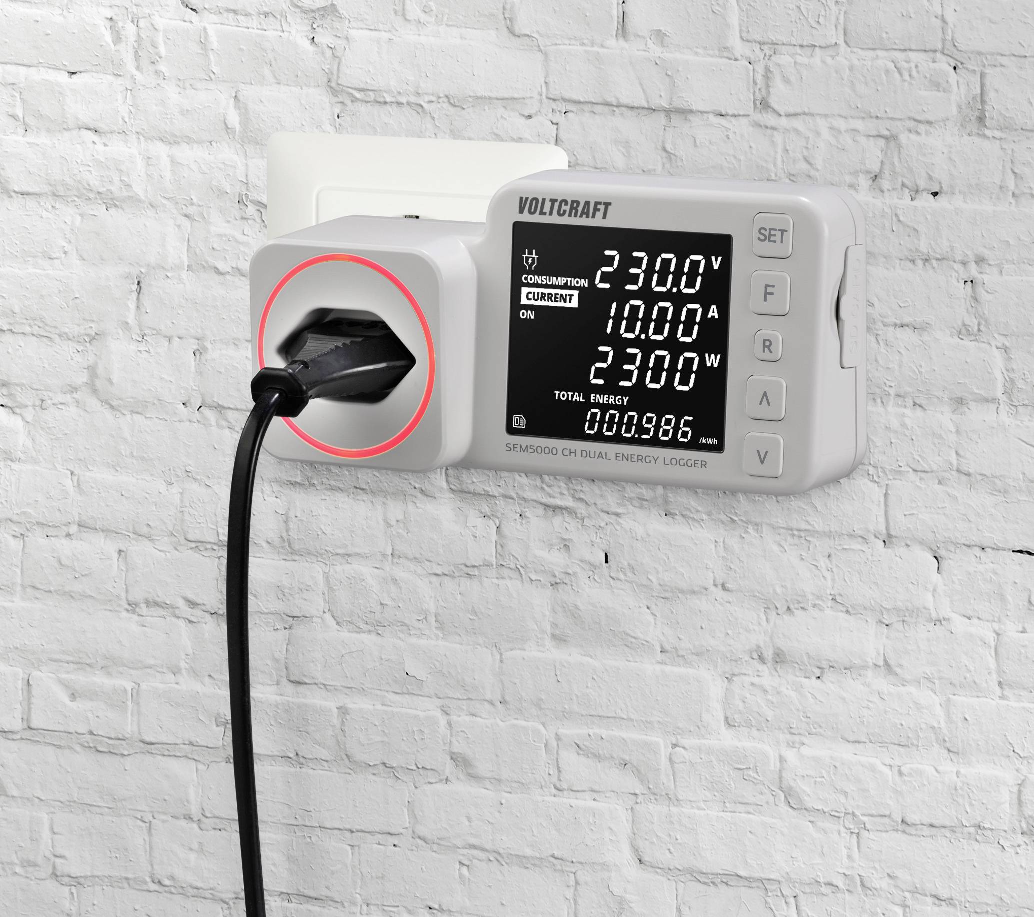 VOLTCRAFT SEM5000 CH DUAL Energiekosten-Messgerät Kostenprognose, Alarmfunktion, Stromtarif einstellbar, Datenloggerfunktion