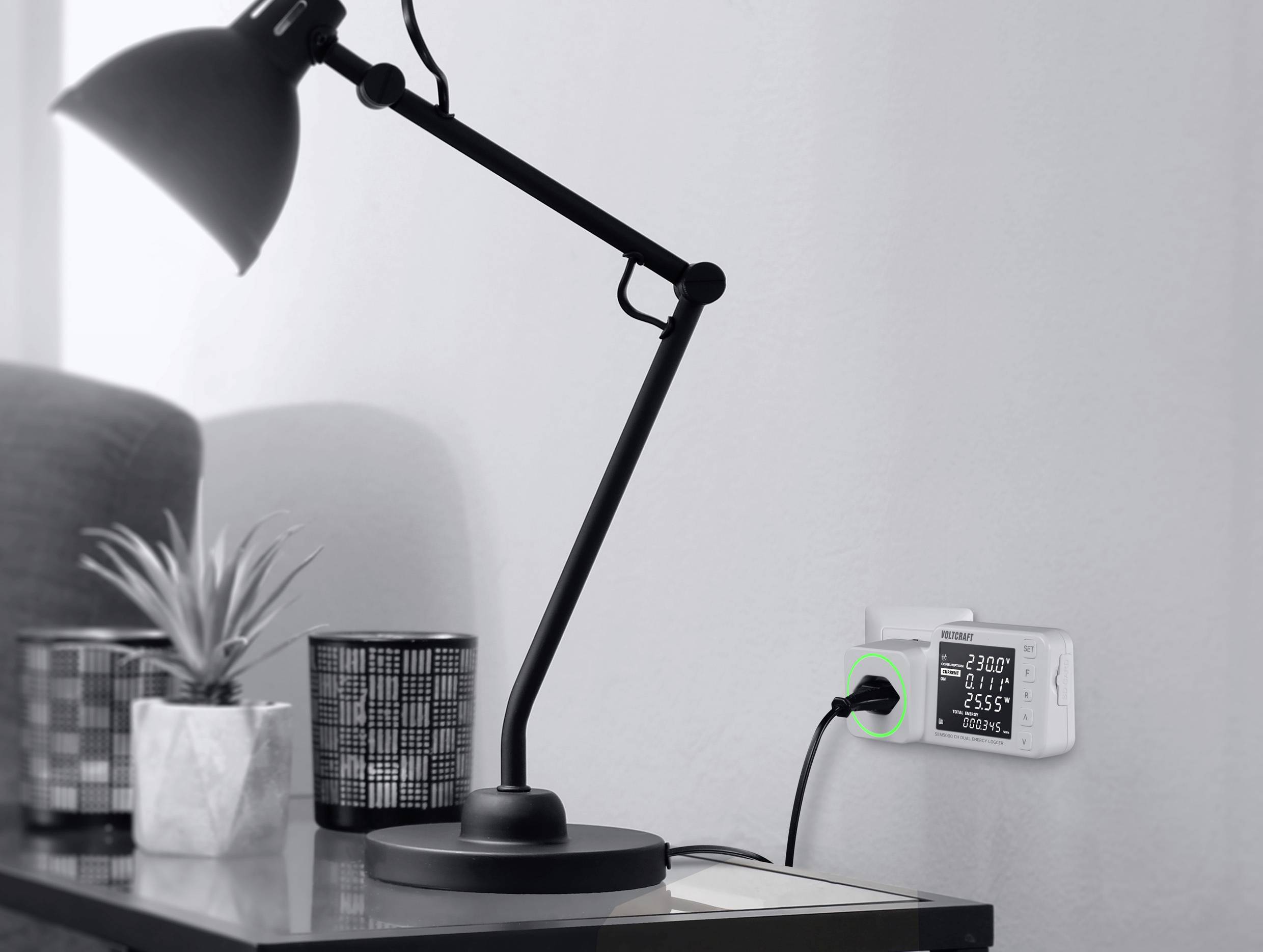 VOLTCRAFT SEM5000 CH DUAL Energiekosten-Messgerät Kostenprognose, Alarmfunktion, Stromtarif einstellbar, Datenloggerfunktion