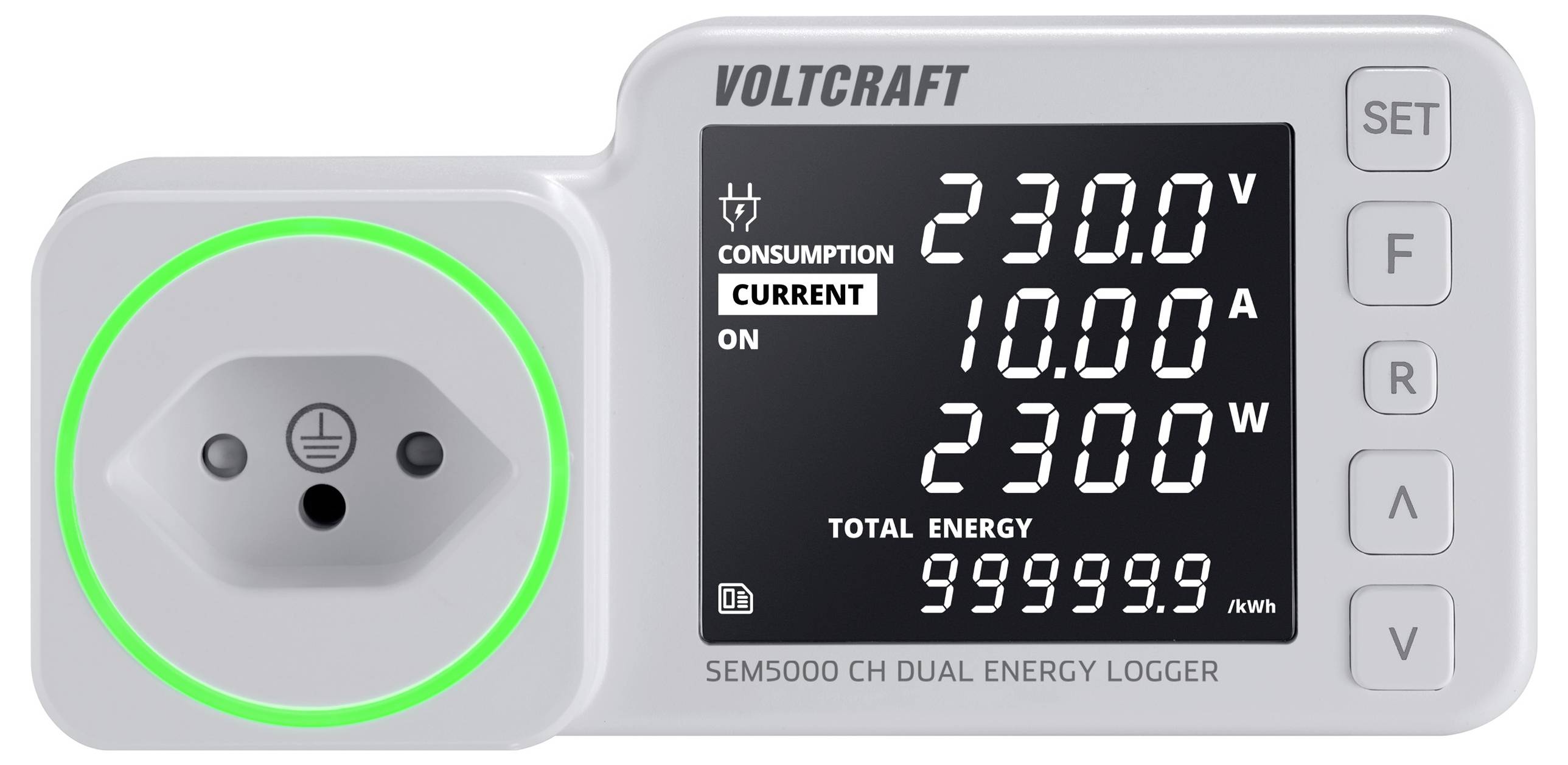 VOLTCRAFT SEM5000 CH DUAL Energiekosten-Messgerät Kostenprognose, Alarmfunktion, Stromtarif einstellbar, Datenloggerfunktion