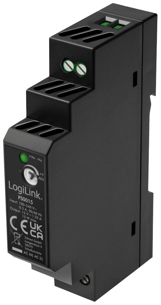 LogiLink PS0015 Hutschienen-Netzteil (DIN-Rail) 12V 1.25A 15W Inhalt 1St.