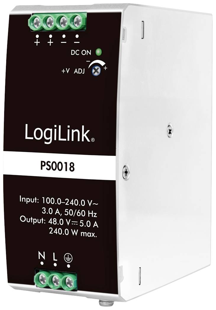 LogiLink PS0018 Hutschienen-Netzteil (DIN-Rail) 48V 5A 240W Inhalt 1St.