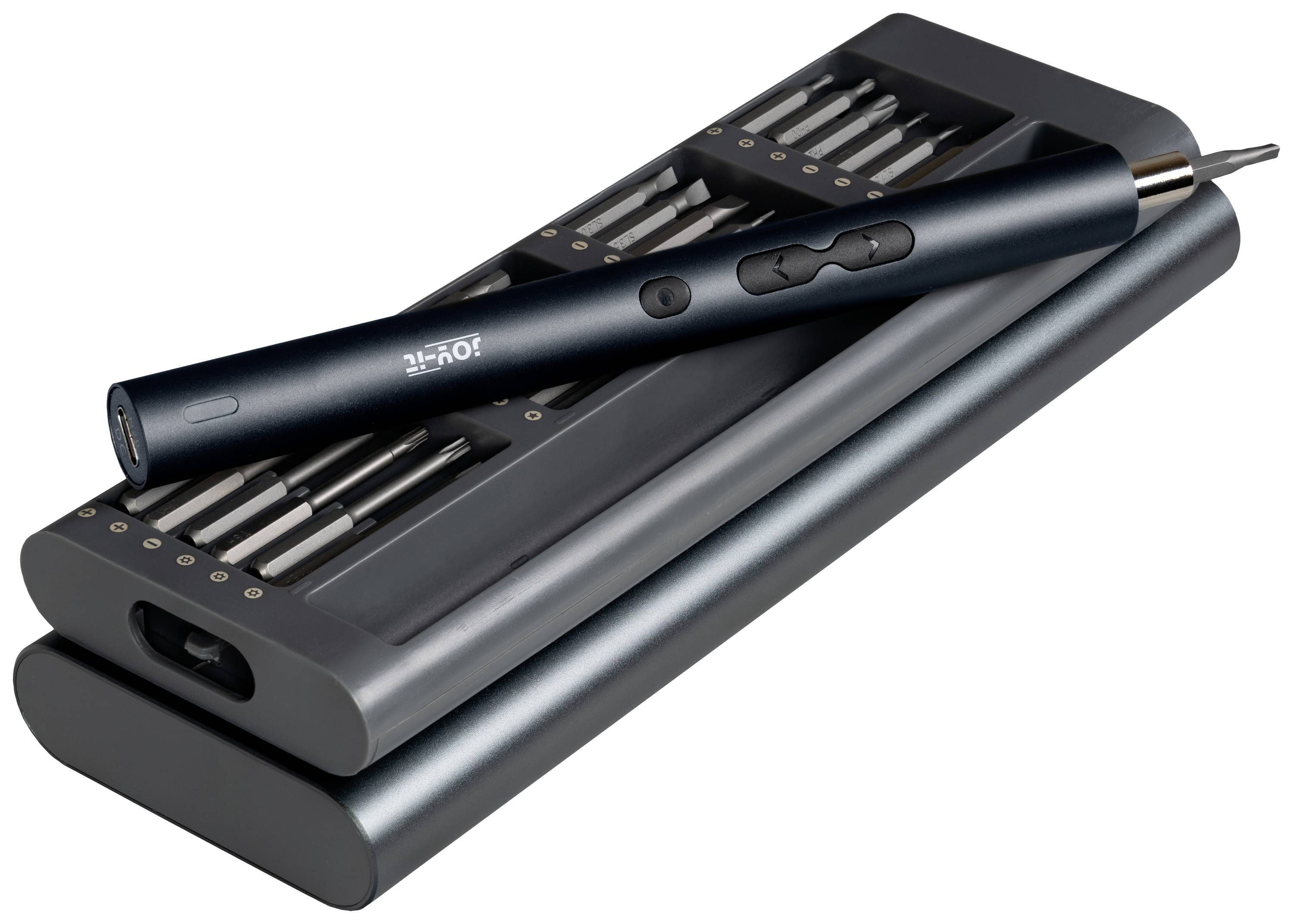 Joy-it WE-0002 Werkzeugset Schraubendreher, Akku-Multi-Tool magnetisch, im Koffer 62teilig