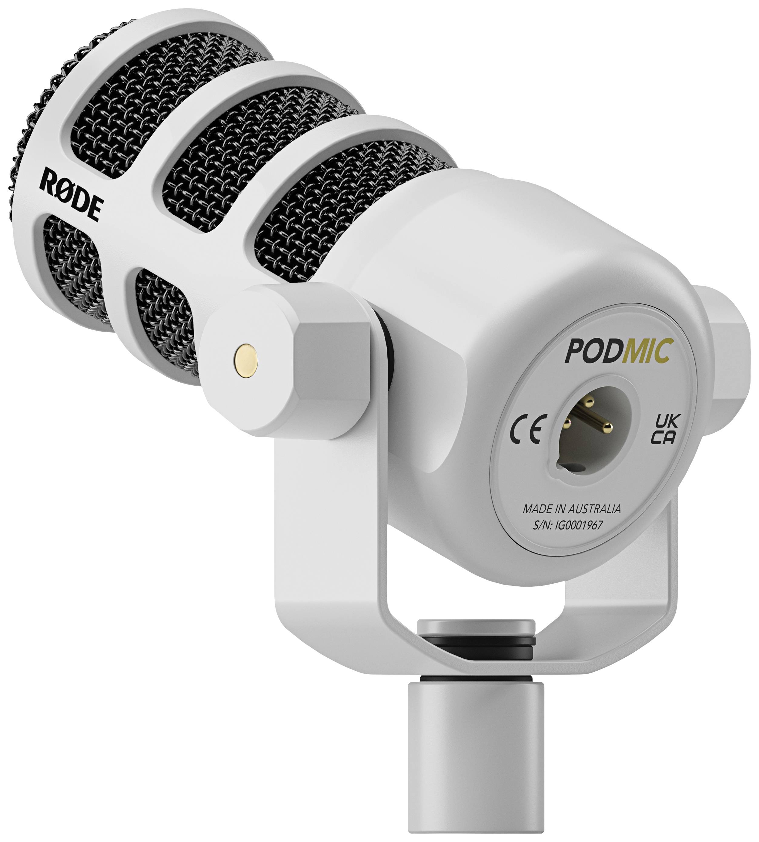 Rode PODMICW Stand Sprach-Mikrofon Übertragungsart (Details):Kabelgebunden inkl. Windschutz XLR Kabelgebunden Weiß