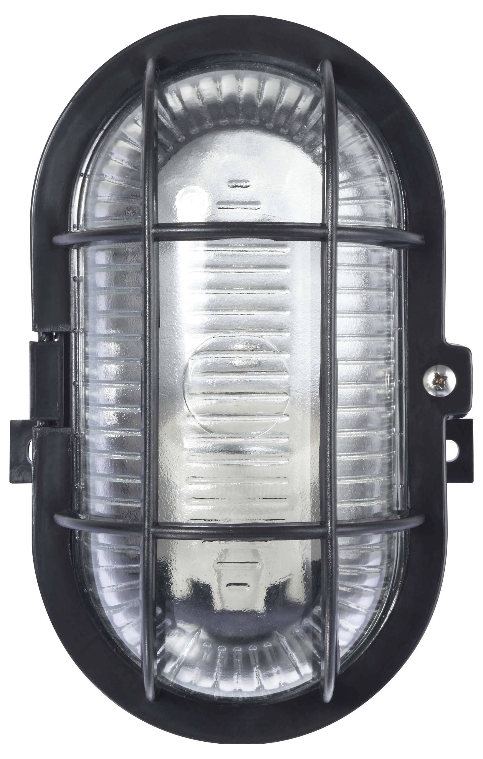 Ovale Wandlampe mit Metallgitterabdeckung, industrieller Stil, geeignet für Innen- und Außenbereiche.