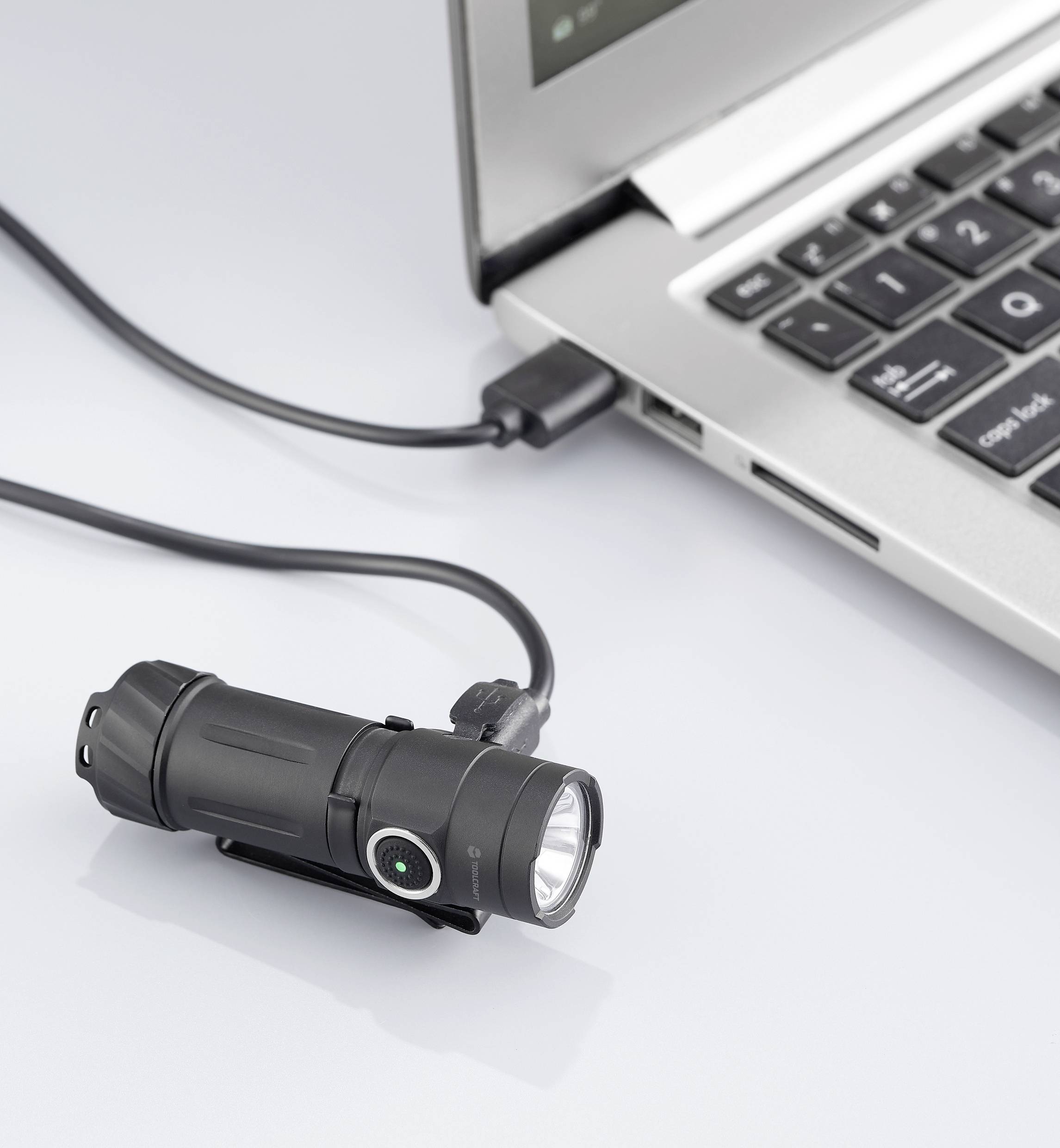 TOOLCRAFT TO-9664728 Mini-Taschenlampe verstellbar, mit Gürtelclip, mit Notlicht-Funktion, mit Magnethalterung, mit