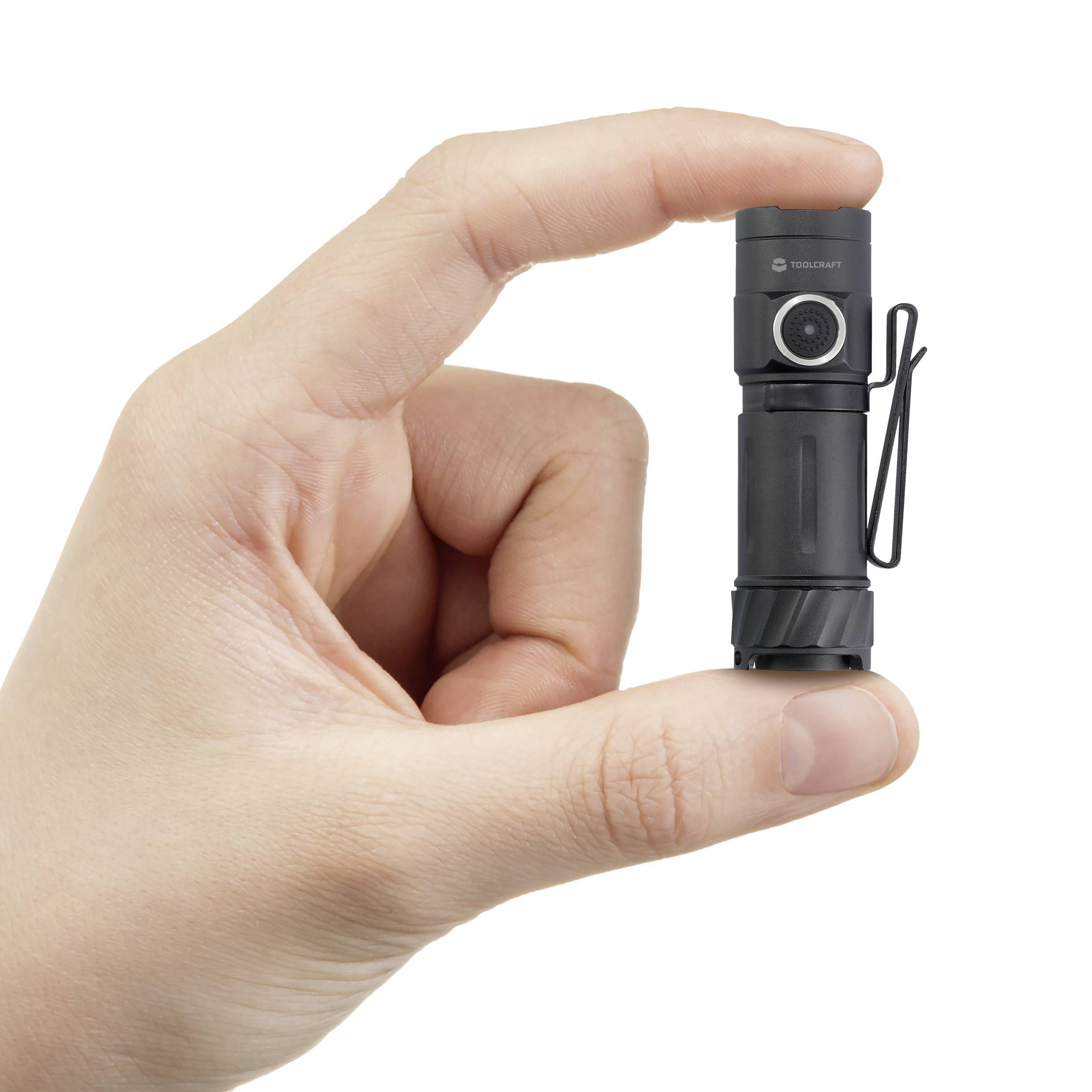 TOOLCRAFT TO-9664728 Mini-Taschenlampe verstellbar, mit Gürtelclip, mit Notlicht-Funktion, mit Magnethalterung, mit