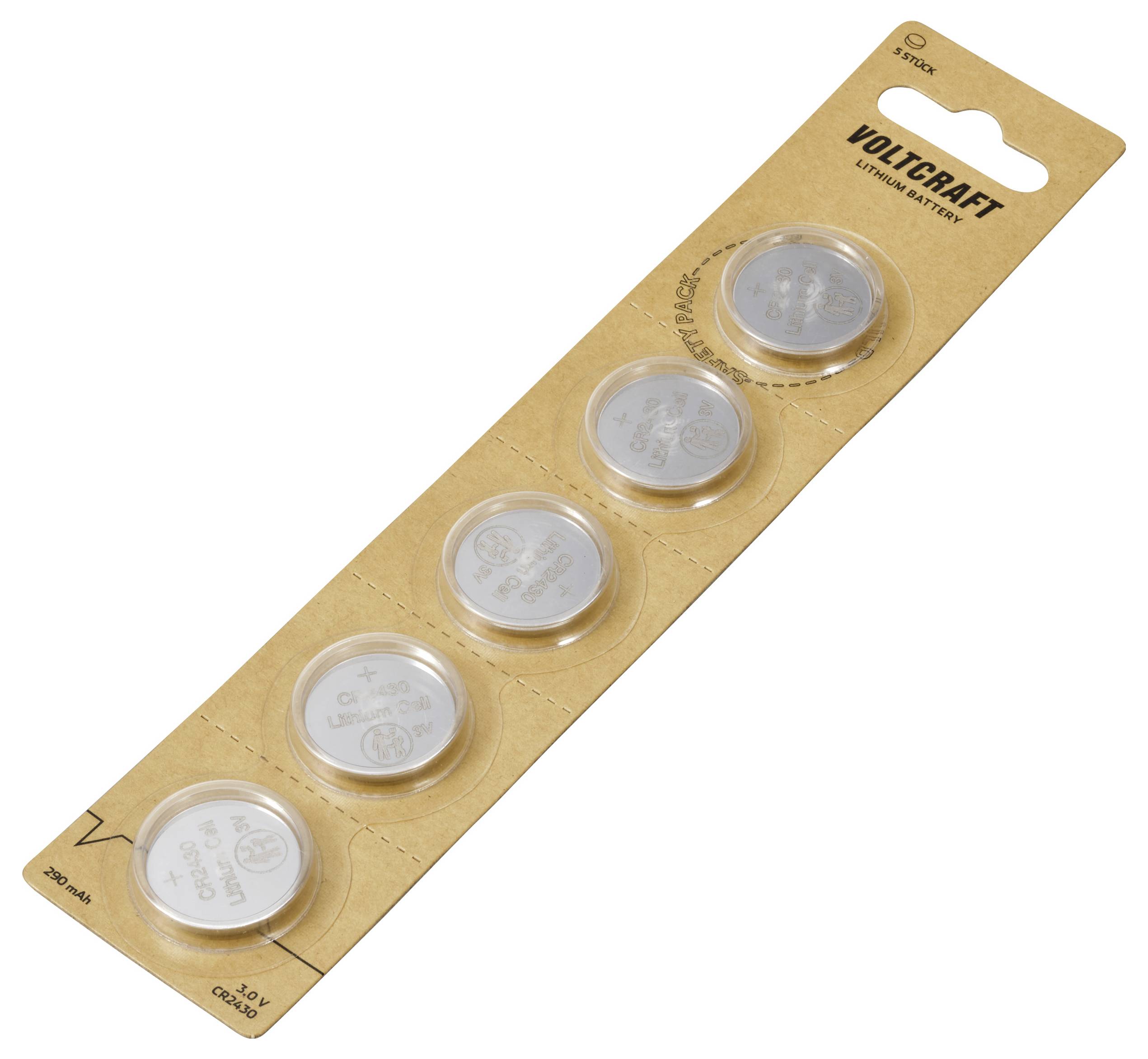 VOLTCRAFT Knopfzelle CR 2430 3 V 5 St. 290 mAh Lithium VC-16107965