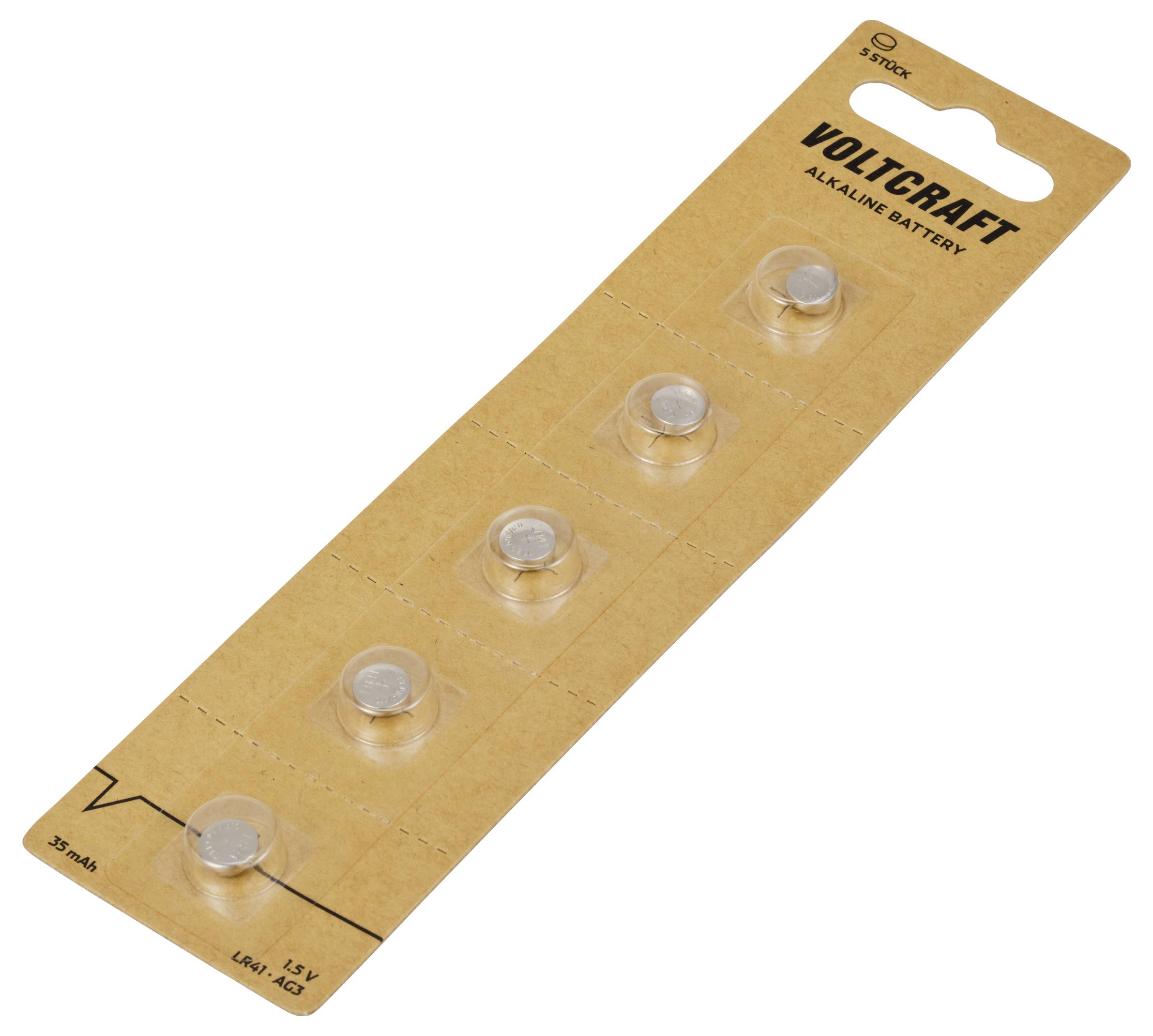 VOLTCRAFT Knopfzelle LR 41 1.5V 5 St. 35 mAh Alkali-Mangan VC-16108020