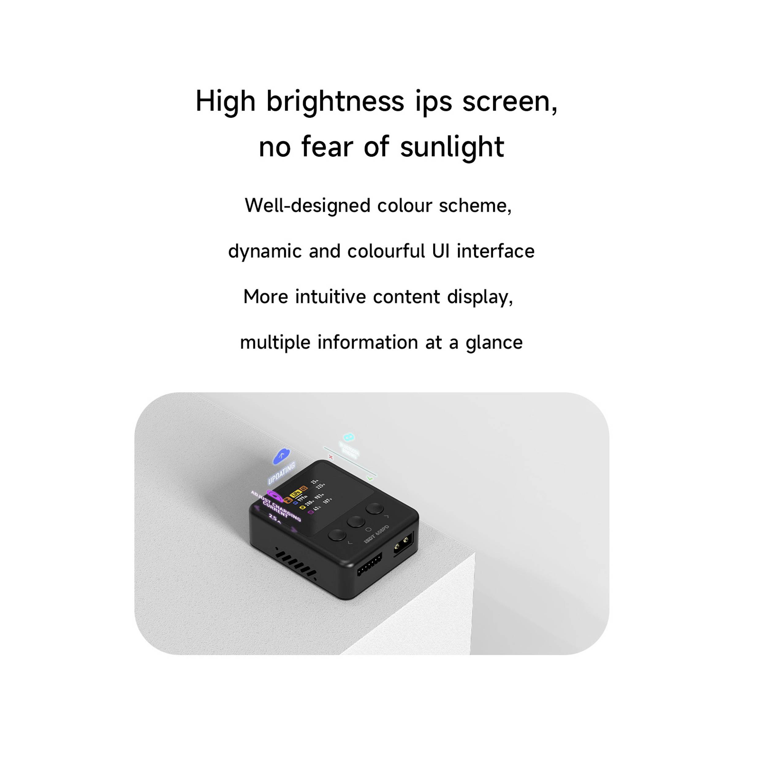 ISDT 608PD Smart Modellbau-Multifunktionsladegerät 10A LiFePO, LiPo, LiHV, NiMH Entladefunktion, Grafische Anzeige, Ladestrom