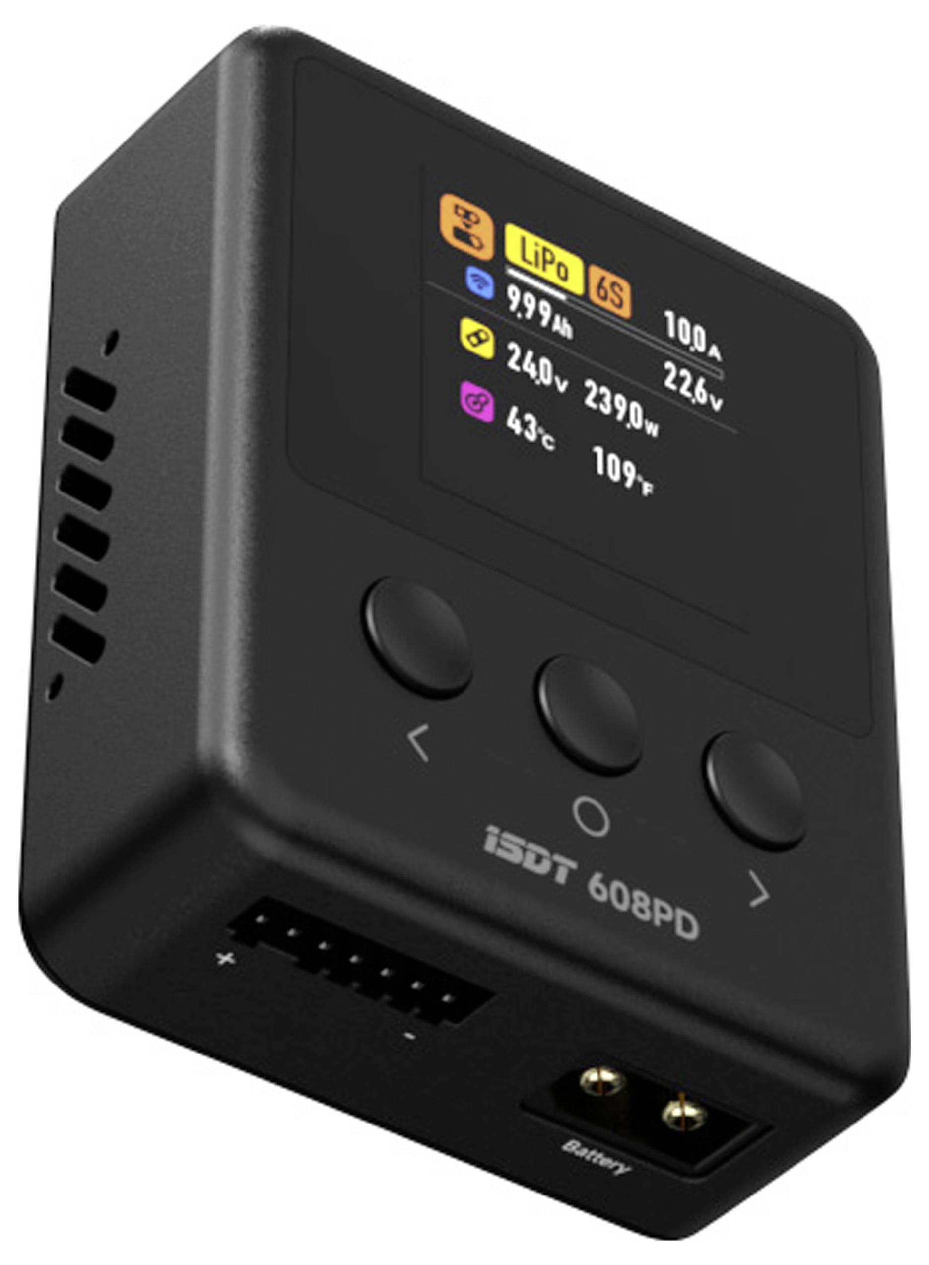 ISDT 608PD Smart Modellbau-Multifunktionsladegerät 10A LiFePO, LiPo, LiHV, NiMH Entladefunktion, Grafische Anzeige, Ladestrom