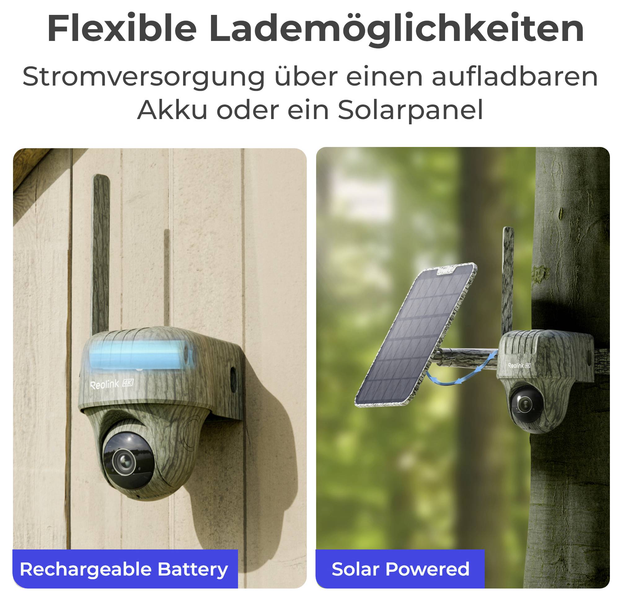 Reolink Go Series G450 with Solar Panel 2+Smart Tech L SIM-Karte GSM IP Überwachungskamera-Set 3840 x 2160 Pixel