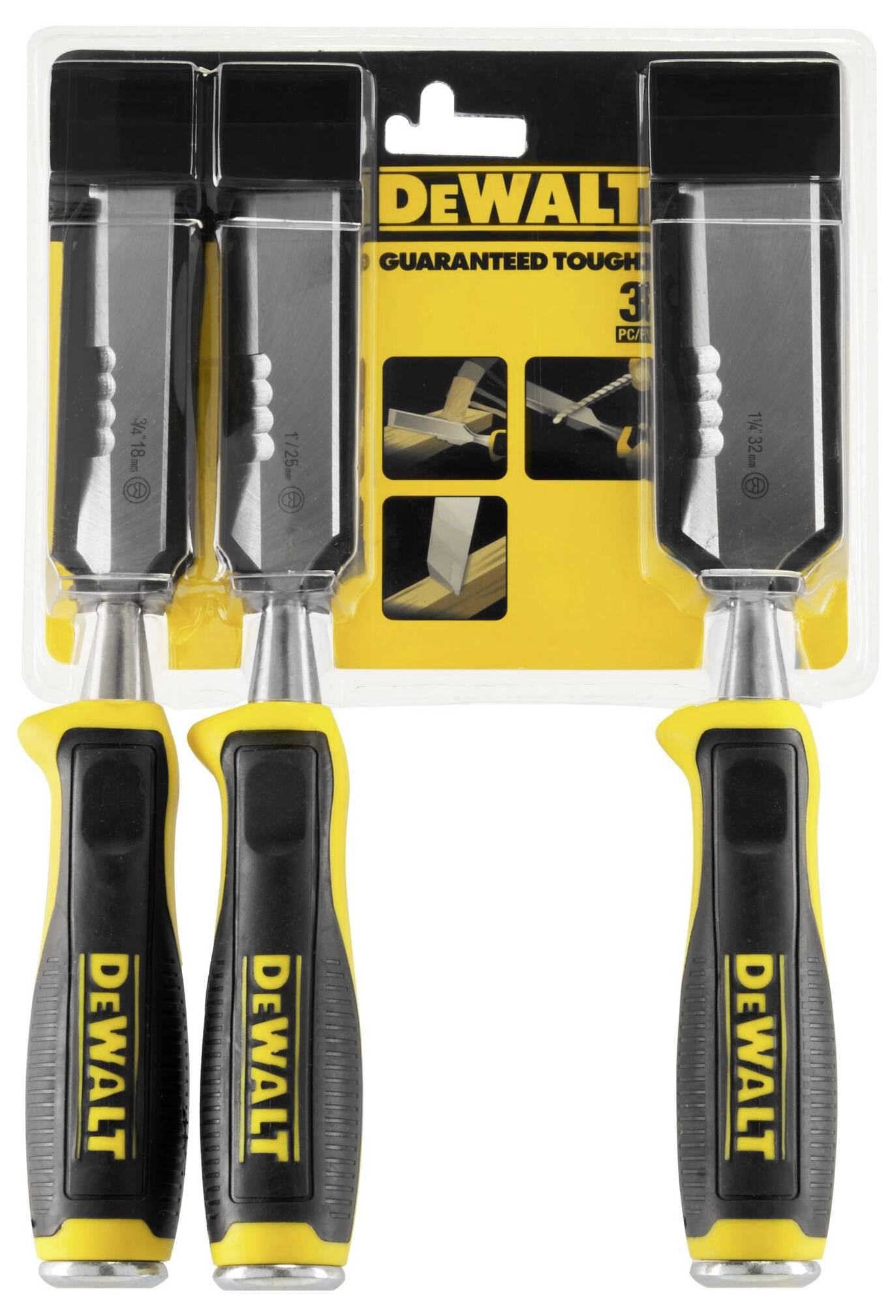 DEWALT Stechbeitel-Set 3-tlg. 18, 25, 32mm DWHT0-16148
