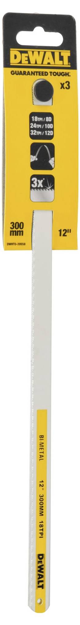 DEWALT Bi-Metall-Sägeblätter 300mm 3er mit 18 / 24 / 32 TPI DWHT0-20558
