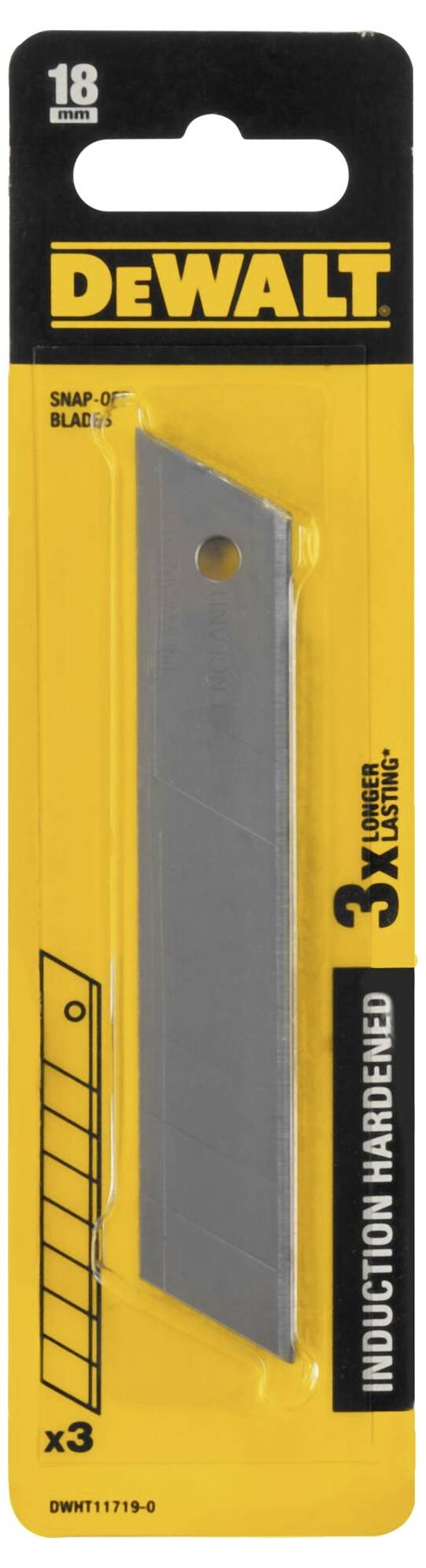 DEWALT DWHT11719-0 Induktionsgehärtete Abbrechklingen 18mm 8 Segmente 3 St.