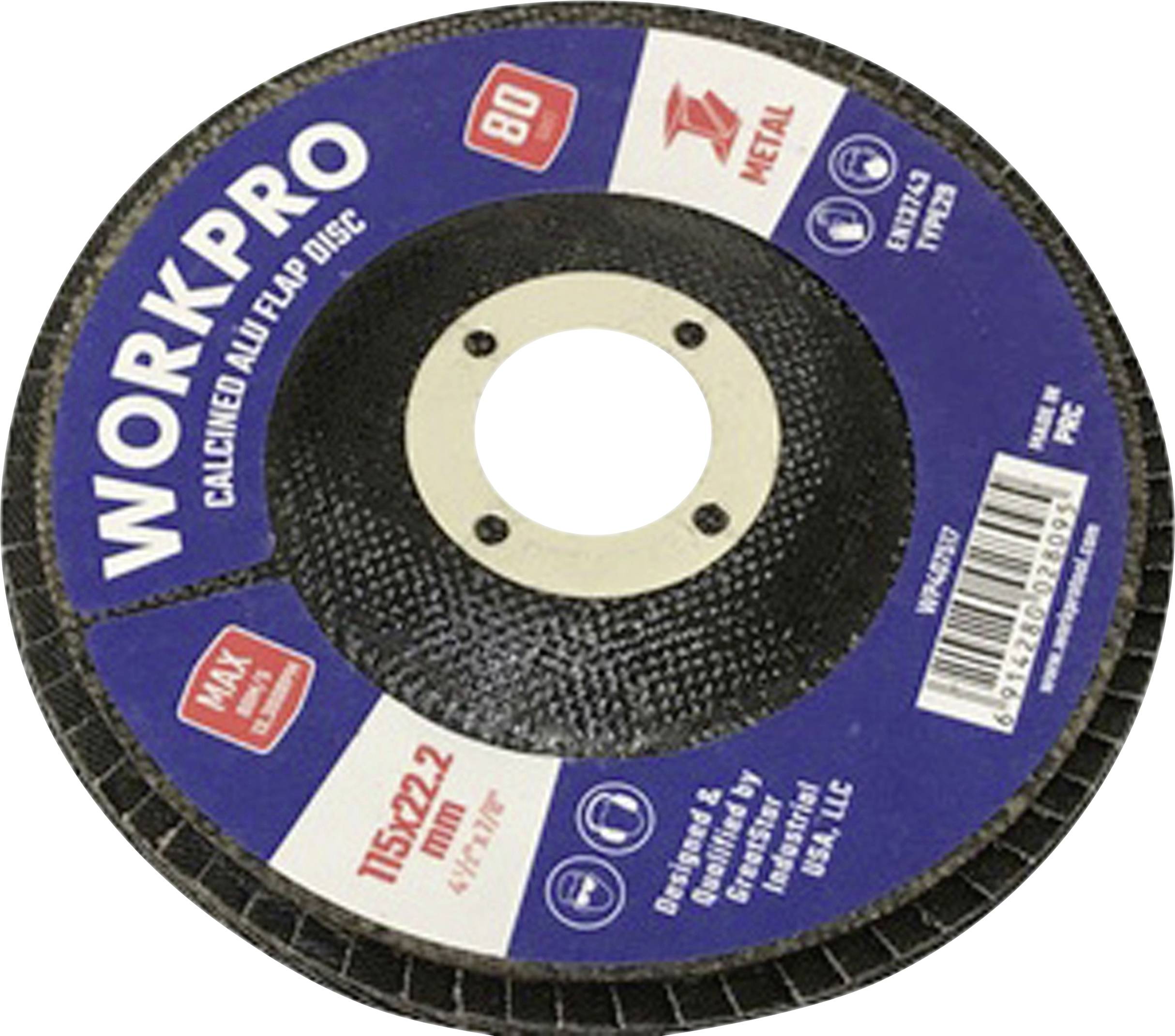 WorkPro WP407517 Fächerschleifscheibe Durchmesser 115mm Bohrungs-Ø 22.2mm 10St.