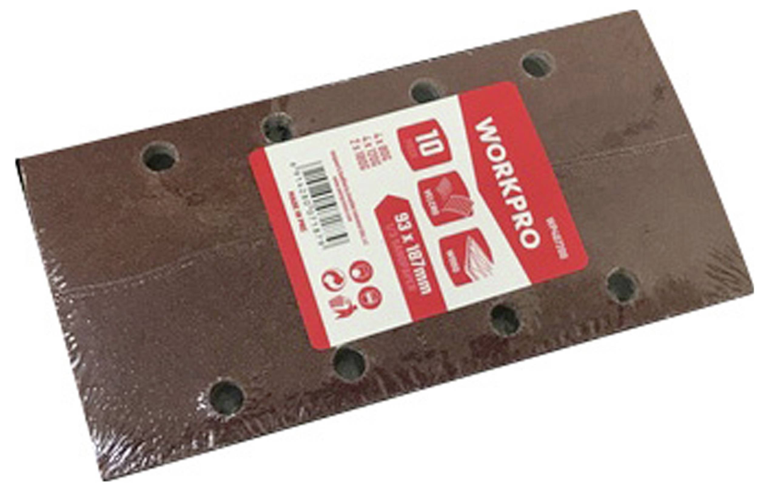 WorkPro WP407200 Schleifpapier mit Klett (L x B) 187mm x 93mm 10St.