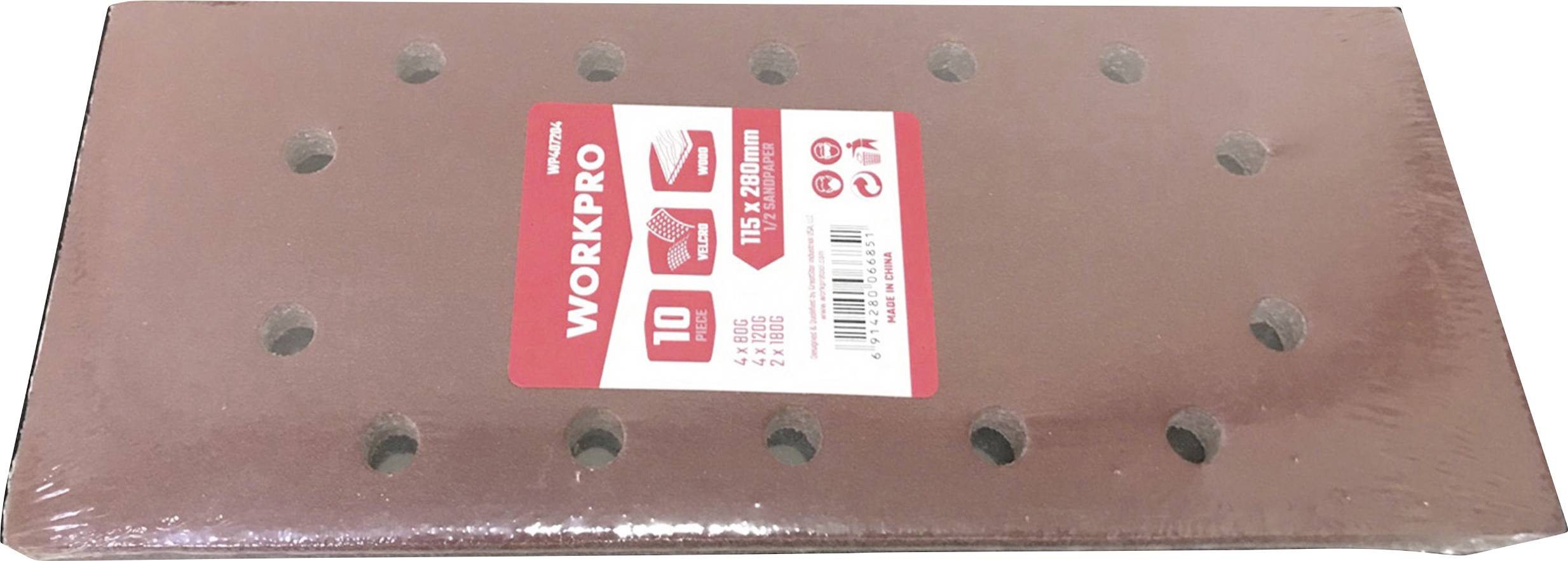 WorkPro WP407204 Schleifpapier mit Klett (L x B) 280 mm x 115 mm 10 St.