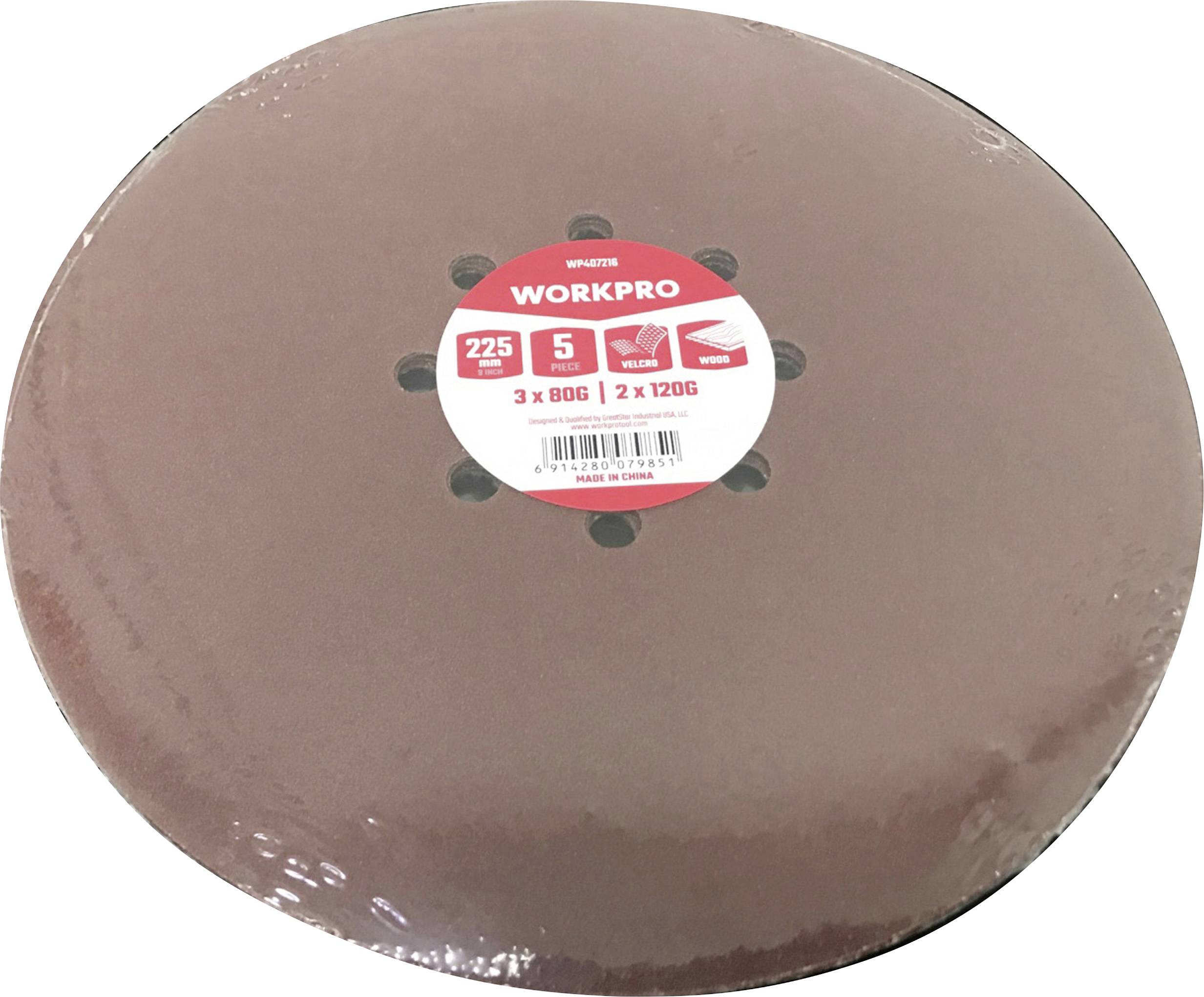 WorkPro WP407216 Schleifpapier für Schleifteller (Ø) 230mm 5St.
