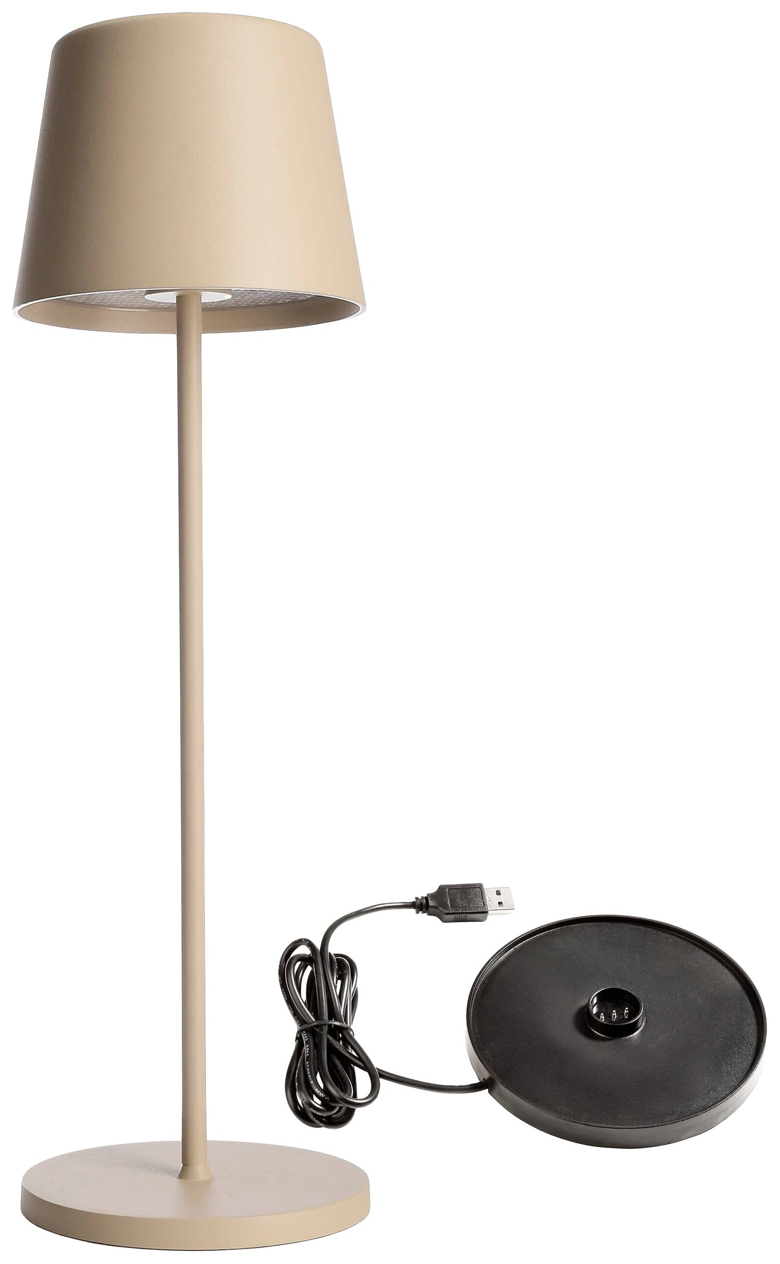 Deko Light 620194 Canis LED-Akku-Tischlampe 3.5W Warmweiß Beige